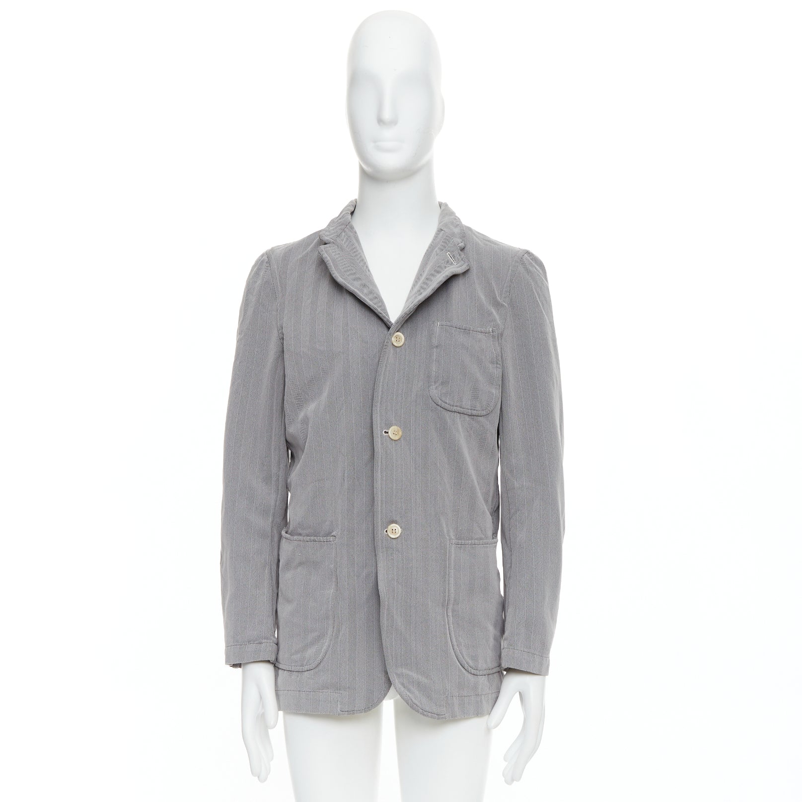 Comme Des Garcons Grey Crinkle Blazer - Image 12