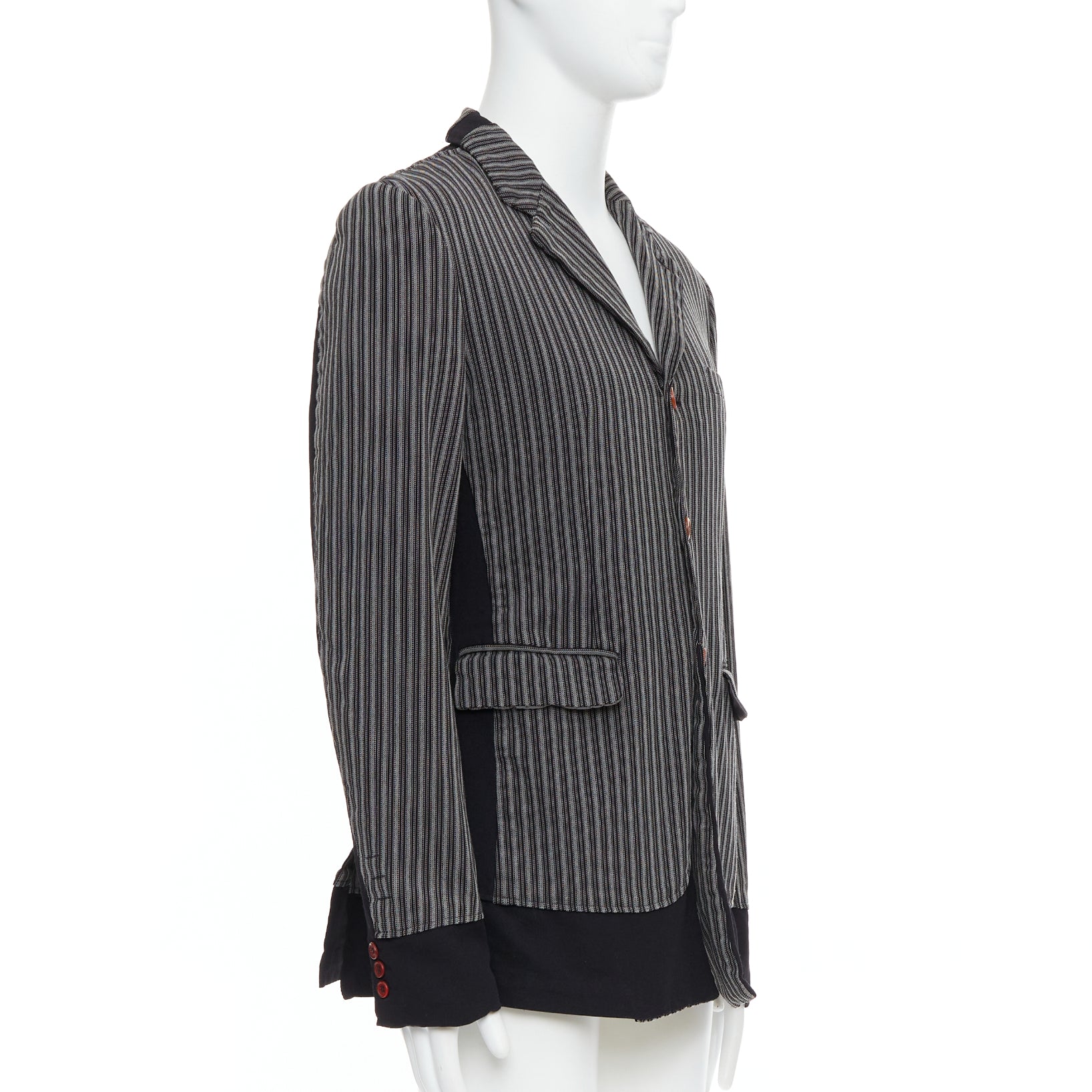 Comme Des Garcons Grey Striped Blazer - Image 6