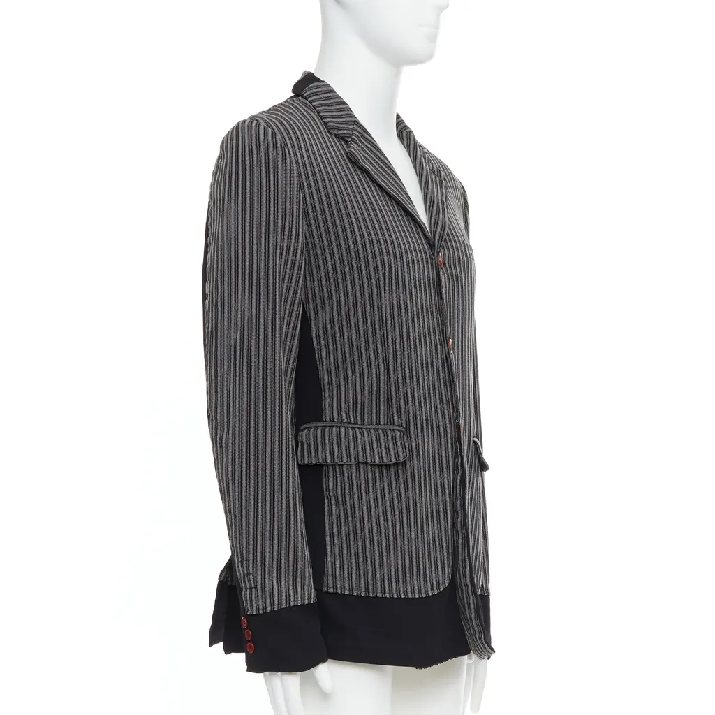 Comme Des Garcons Grey Striped Blazer Grey Wool Very good - Inside View