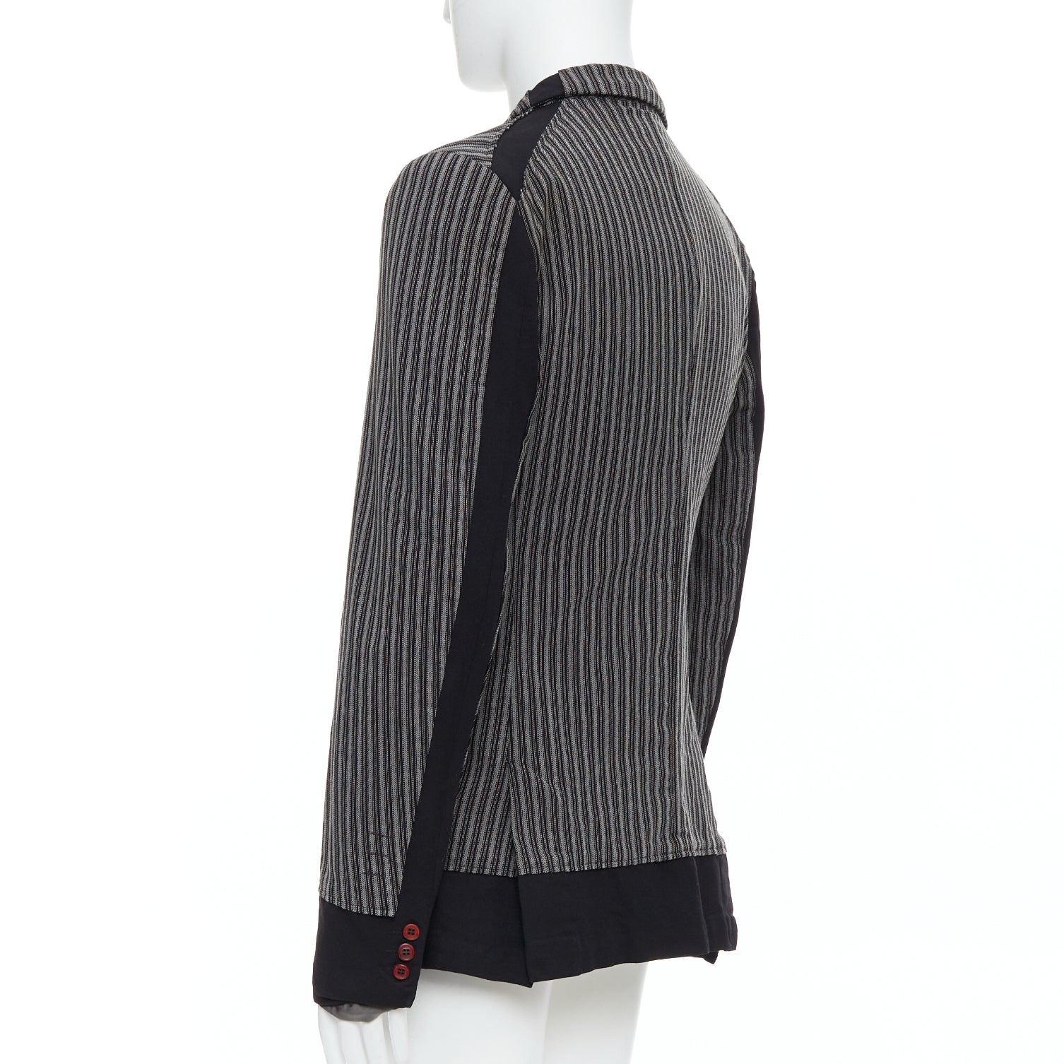 Comme Des Garcons Grey Striped Blazer - Detail 1