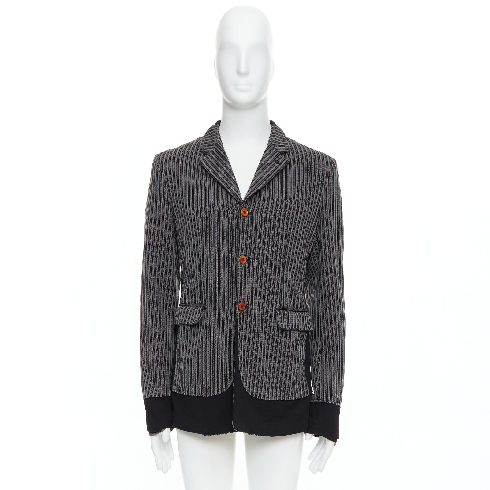 Comme Des Garcons Grey Striped Blazer - Image 11