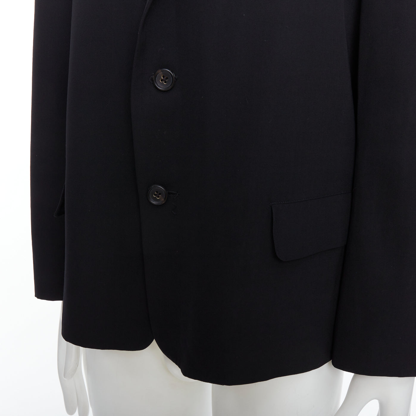 Yohji Yamamoto Black Oversized Blazer - Back view