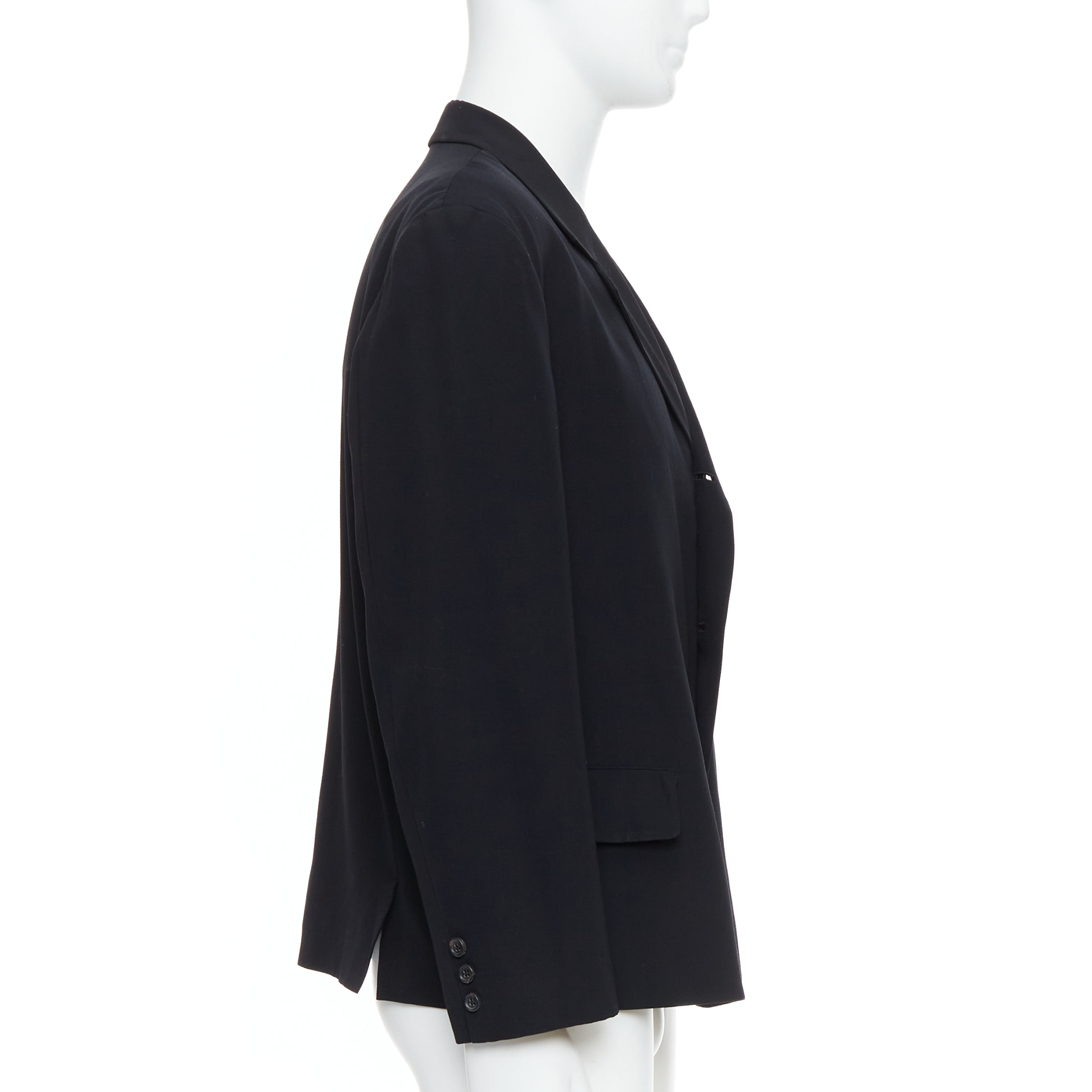 Yohji Yamamoto Black Oversized Blazer - 4
