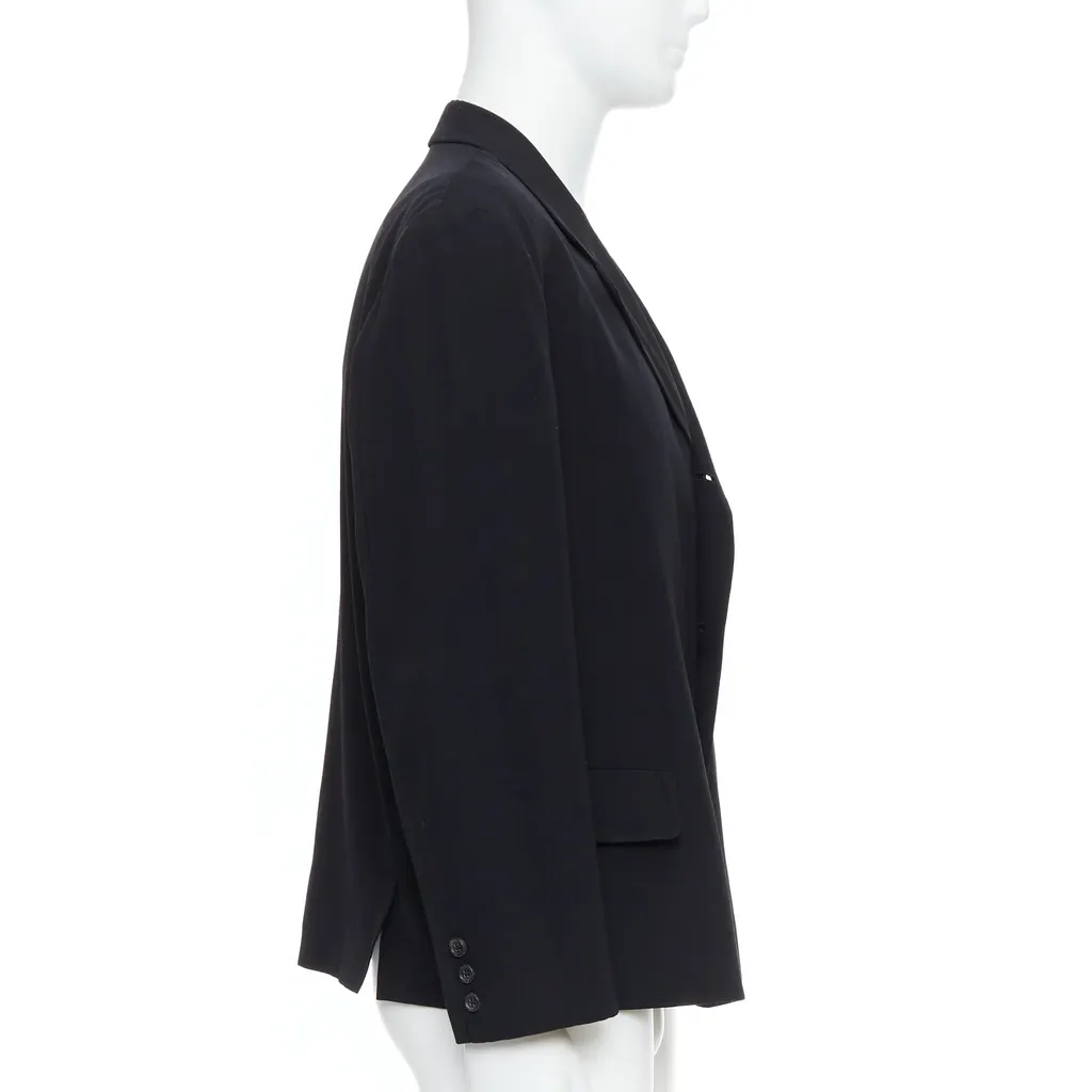 Yohji Yamamoto Black Oversized Blazer Black Wool Good - Model View