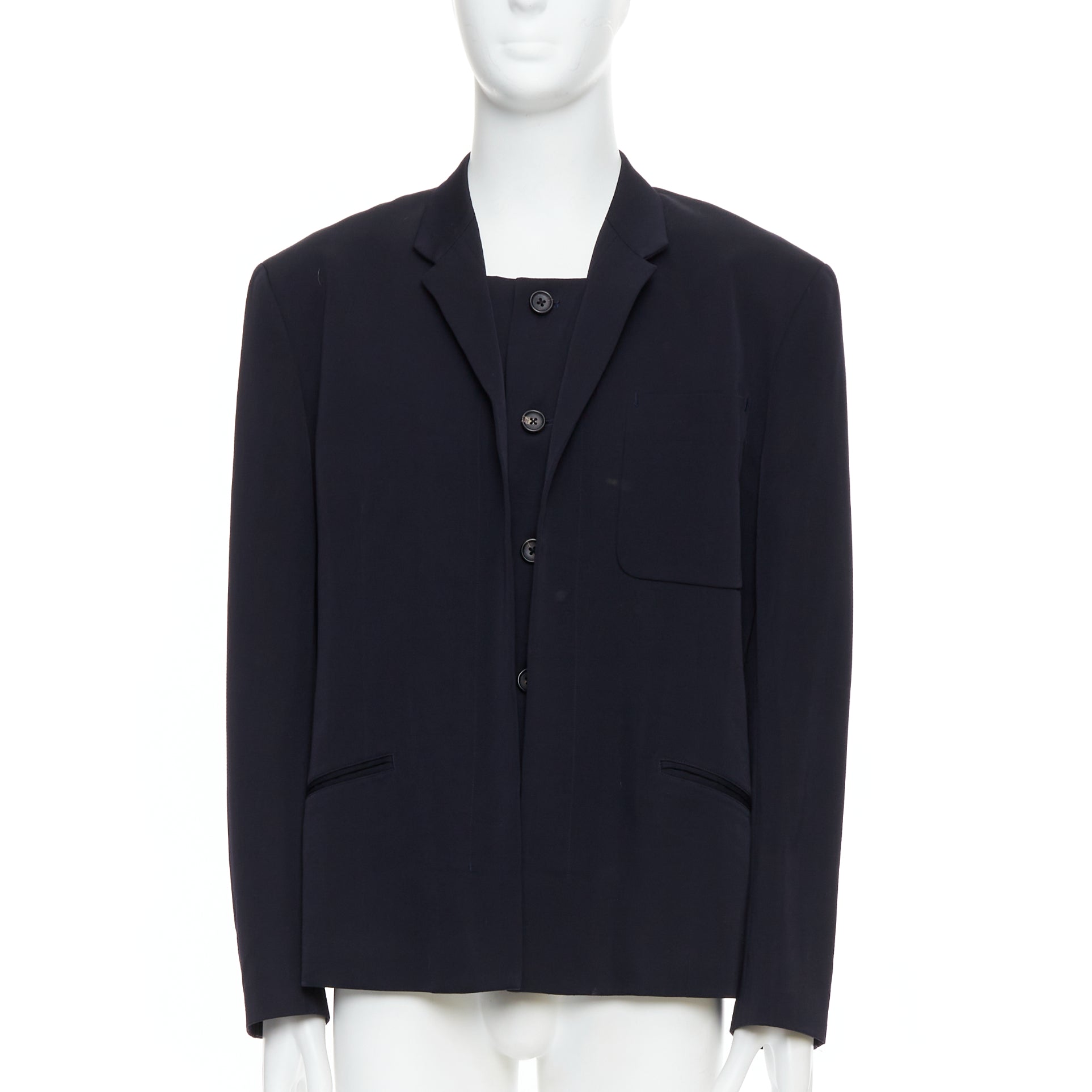 Yohji Yamamoto Black Deconstructed Blazer