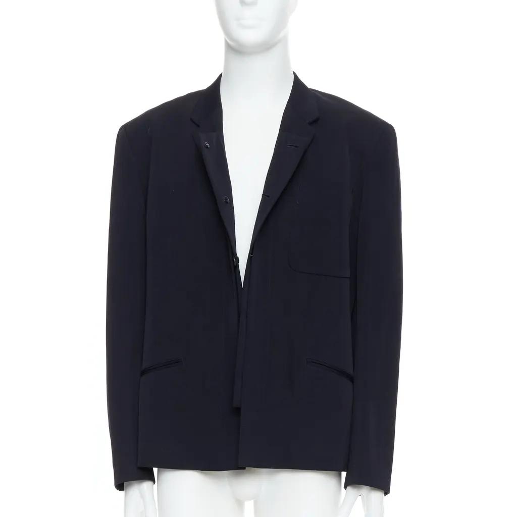 Yohji Yamamoto Black Deconstructed Blazer Black Wool Very good - Inside View