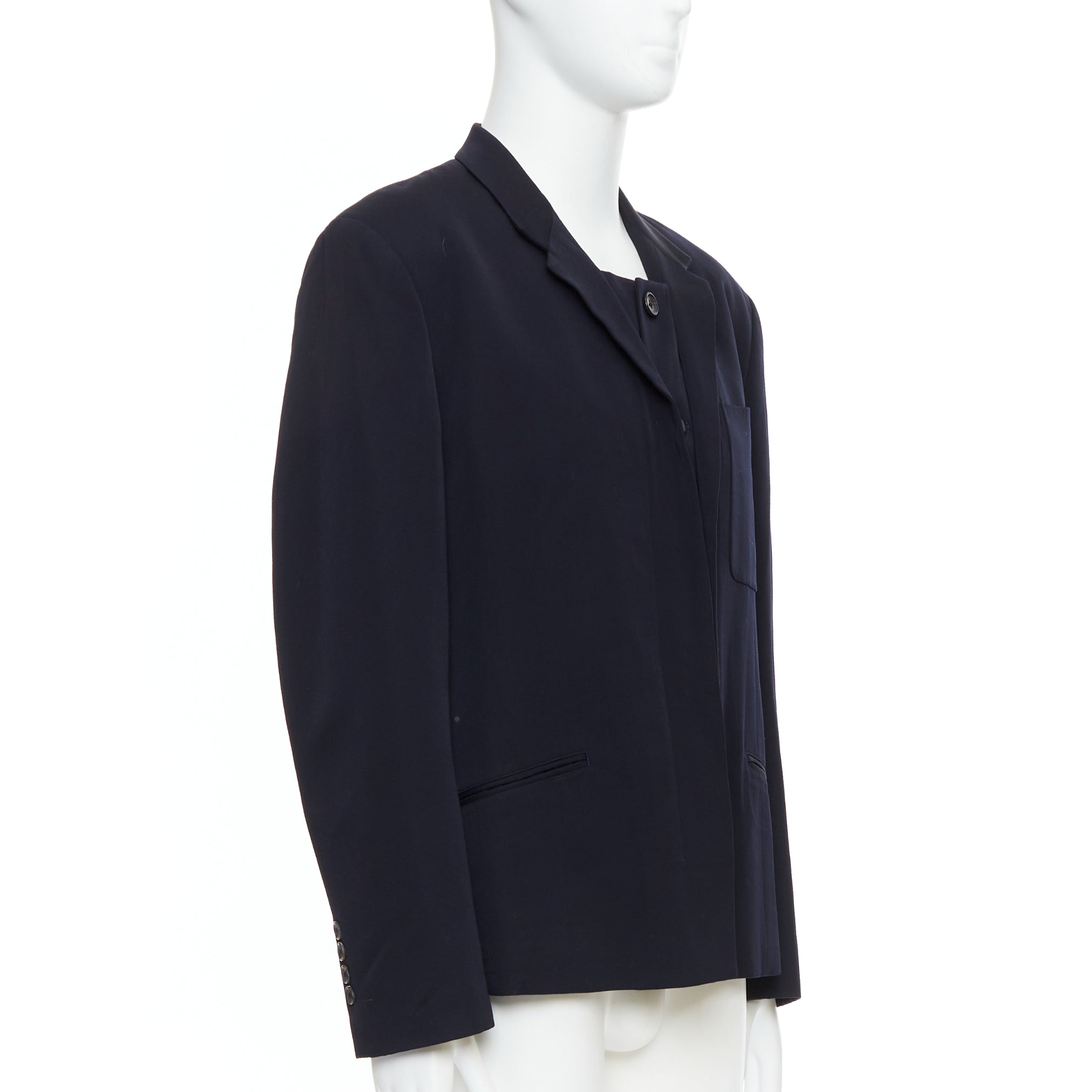 Yohji Yamamoto Black Deconstructed Blazer - 4