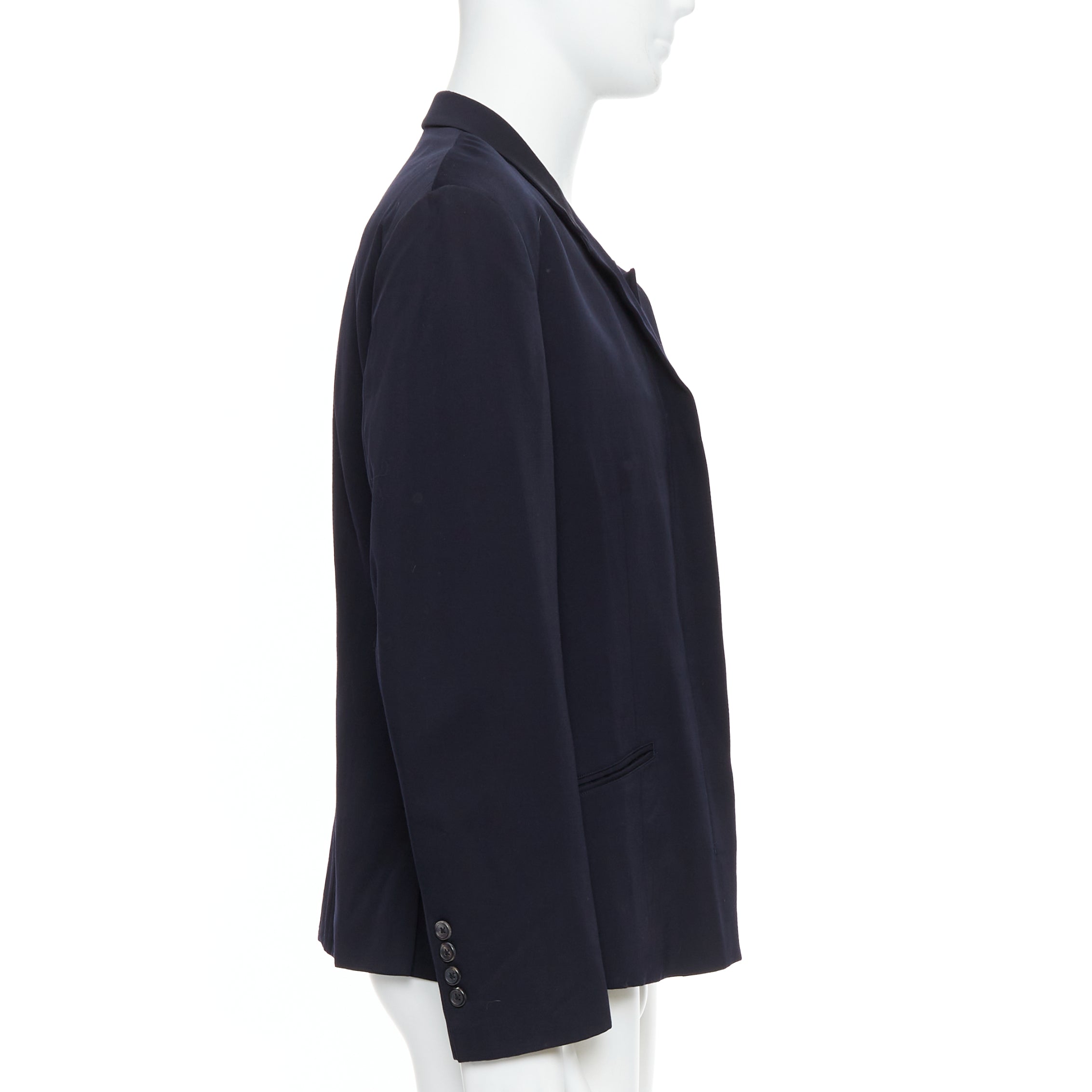Yohji Yamamoto Black Deconstructed Blazer - Side view