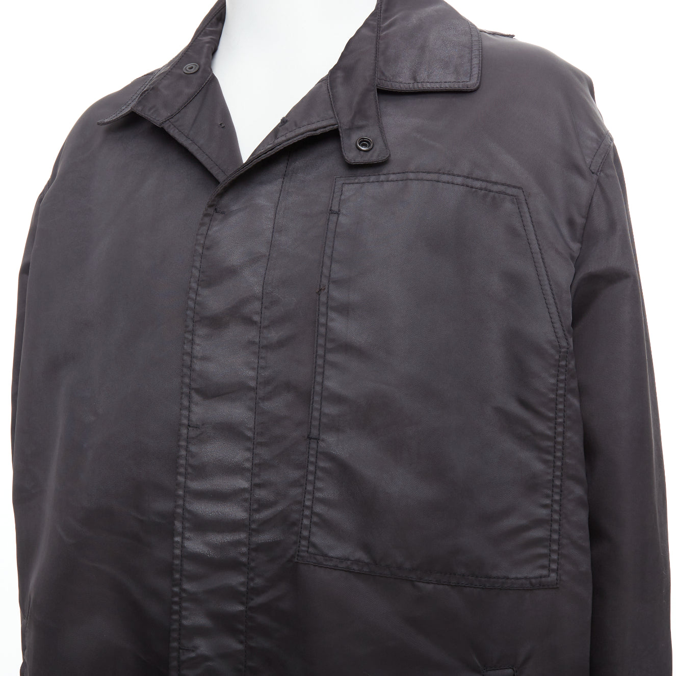 Lanvin Blue Cropped Moto Jacket - Back view