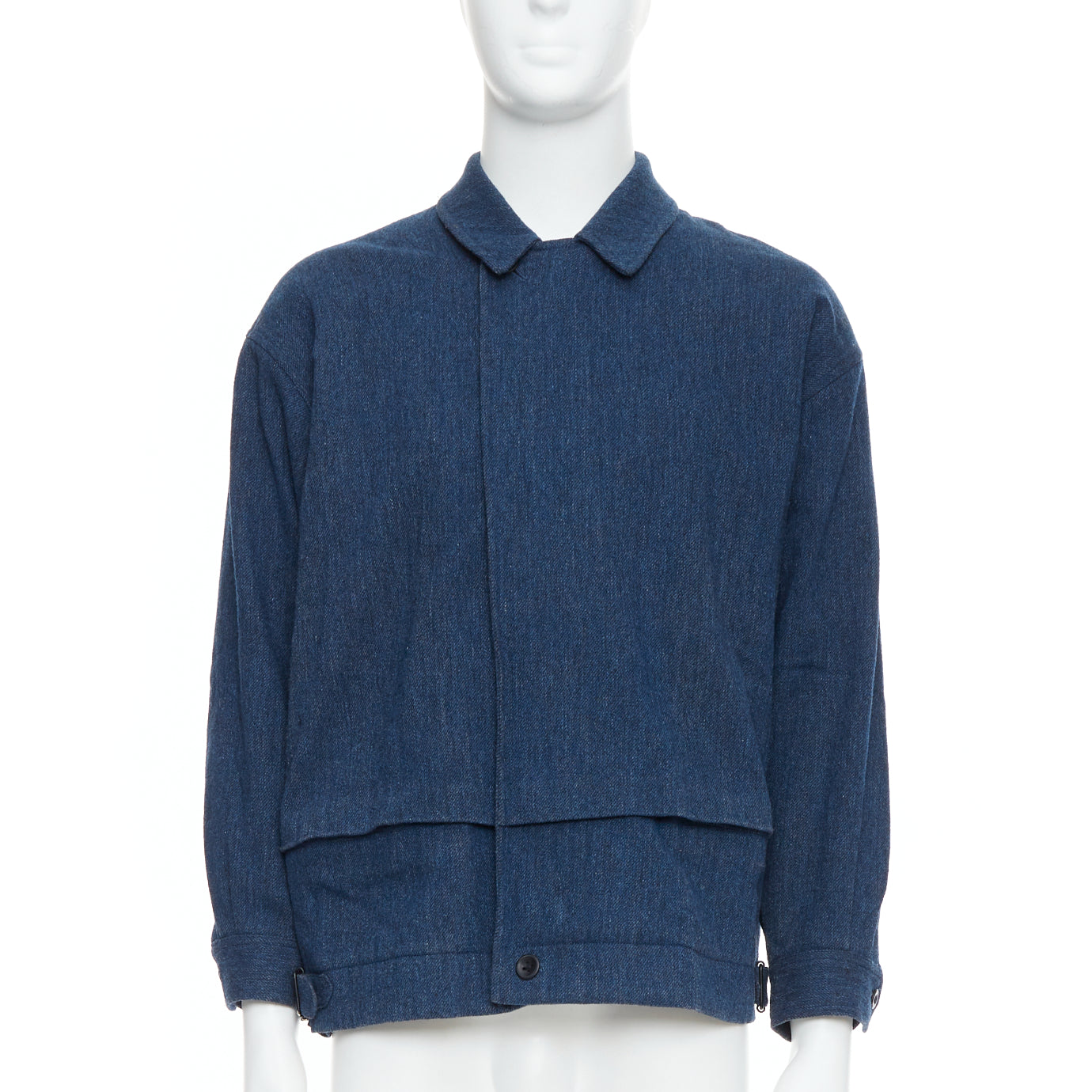 Yohji Yamamoto Blue Wool Zip Bomber