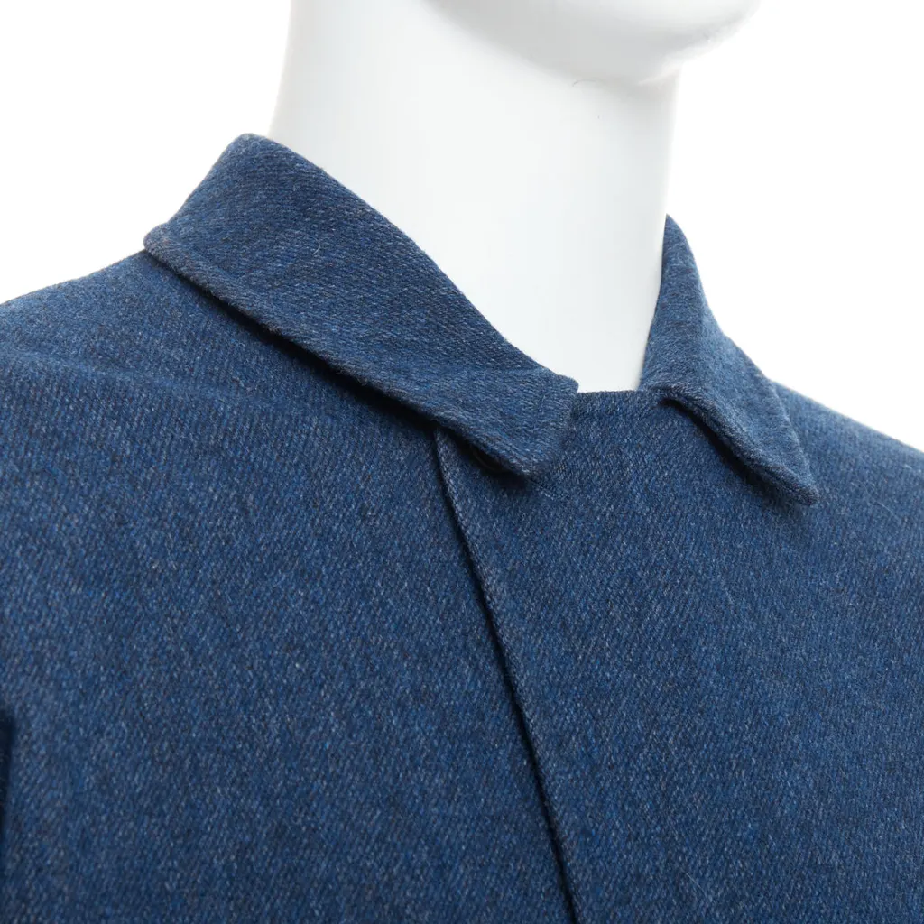 Yohji Yamamoto Blue Wool Zip Bomber Blue Wool Good - Back View