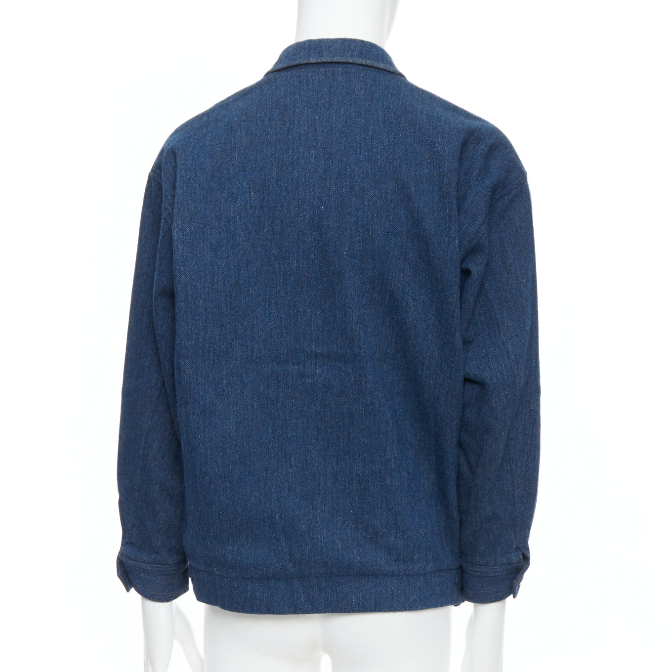 Yohji Yamamoto Blue Wool Zip Bomber - Side view