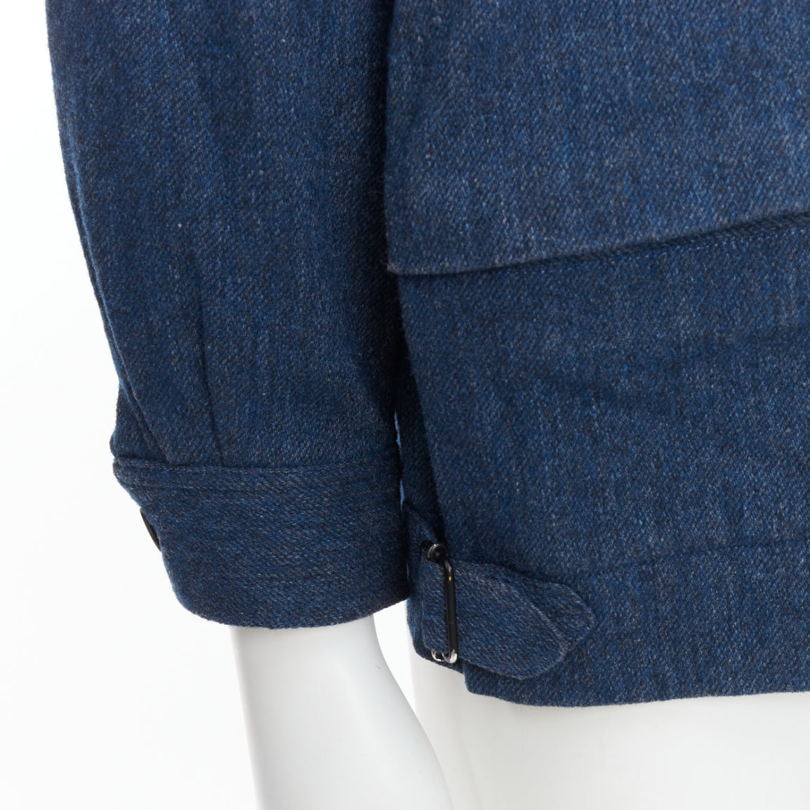 Yohji Yamamoto Blue Wool Zip Bomber - Detail 2