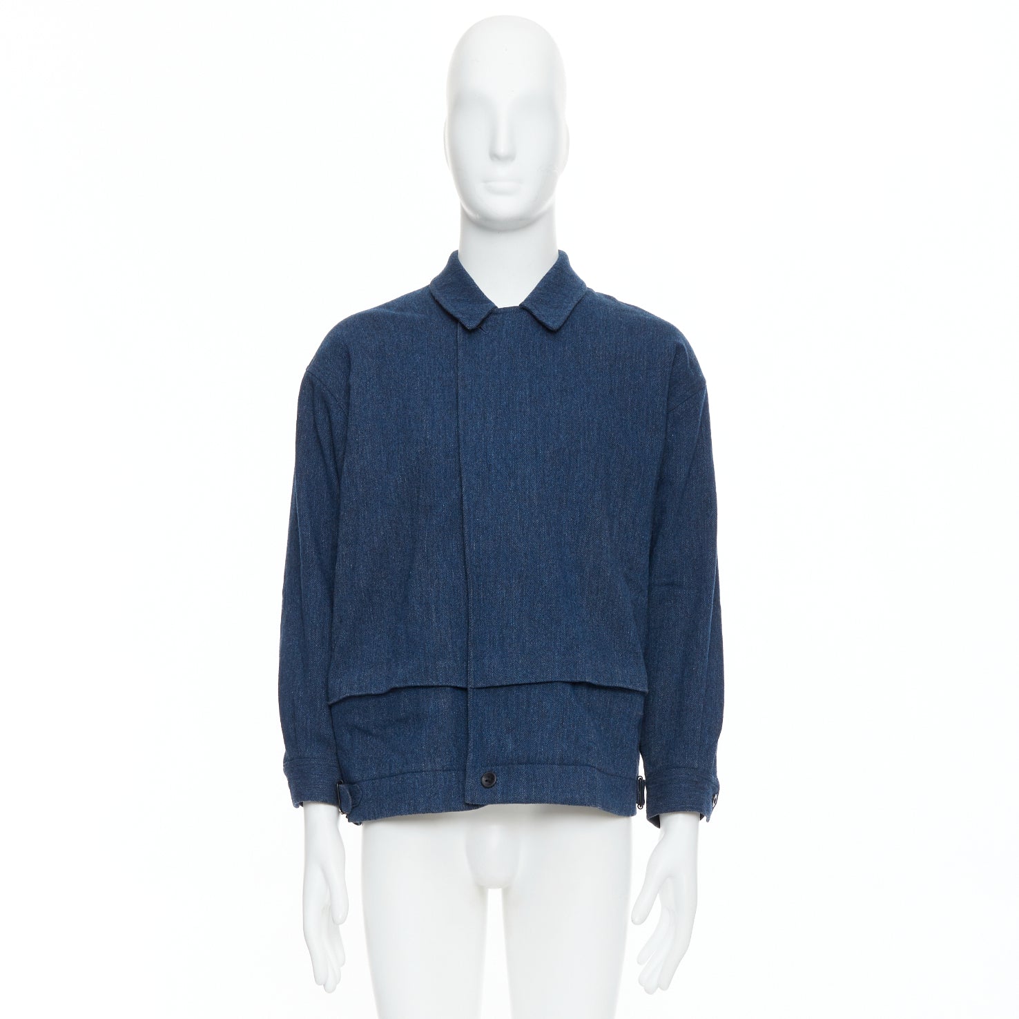 Yohji Yamamoto Blue Wool Zip Bomber - Image 11