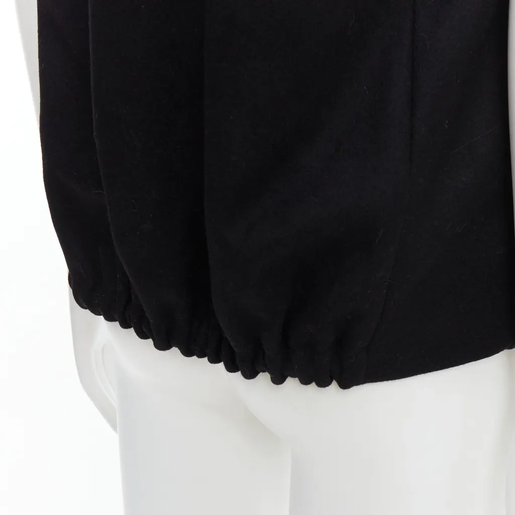 Lemaire Topstitch Waistcoat Vest Black Wool Very good - Back View