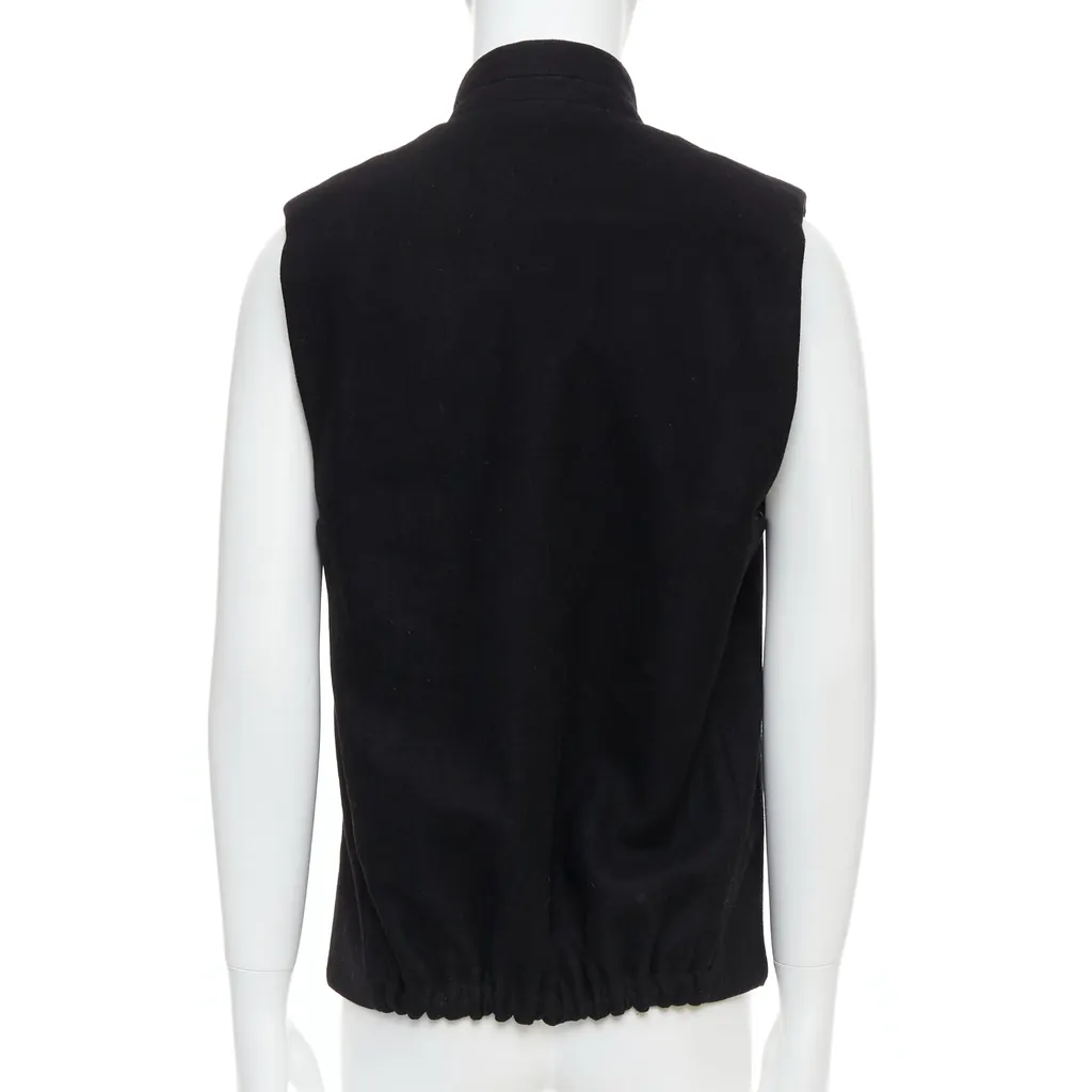 Lemaire Topstitch Waistcoat Vest Black Wool Very good - Box View