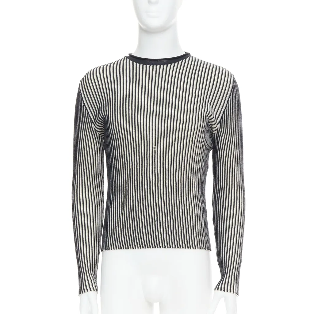 Jean Paul Gaultier Ribbed Wool Top White Wool Good - Front View
