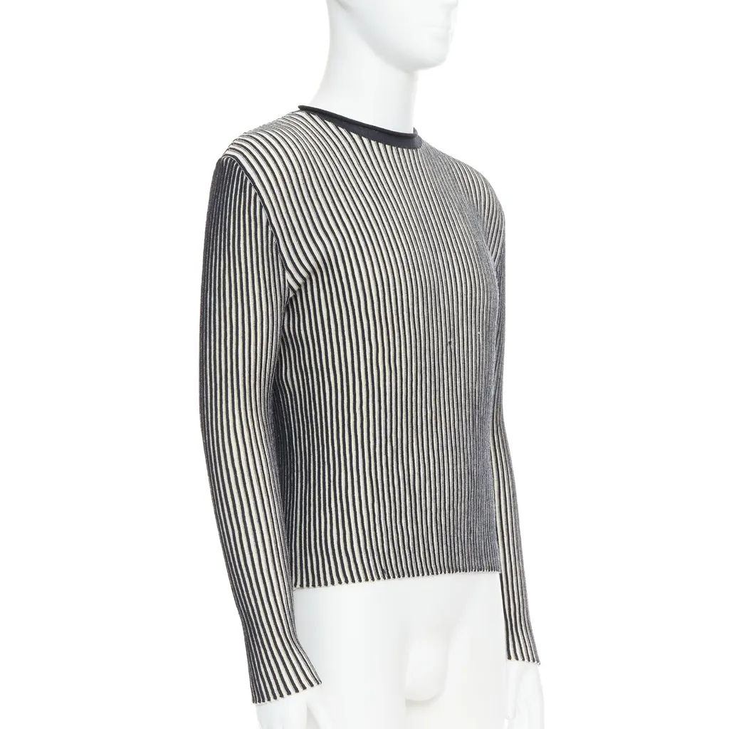 Jean Paul Gaultier Ribbed Wool Top White Wool Good - Inside View