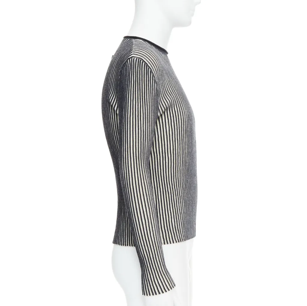 Jean Paul Gaultier Ribbed Wool Top White Wool Good - Model View