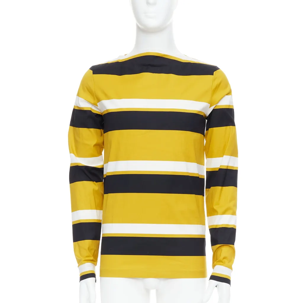 Prada Sailor Stripe Shirt Yellow Cotton Never worn, with tag - Front View