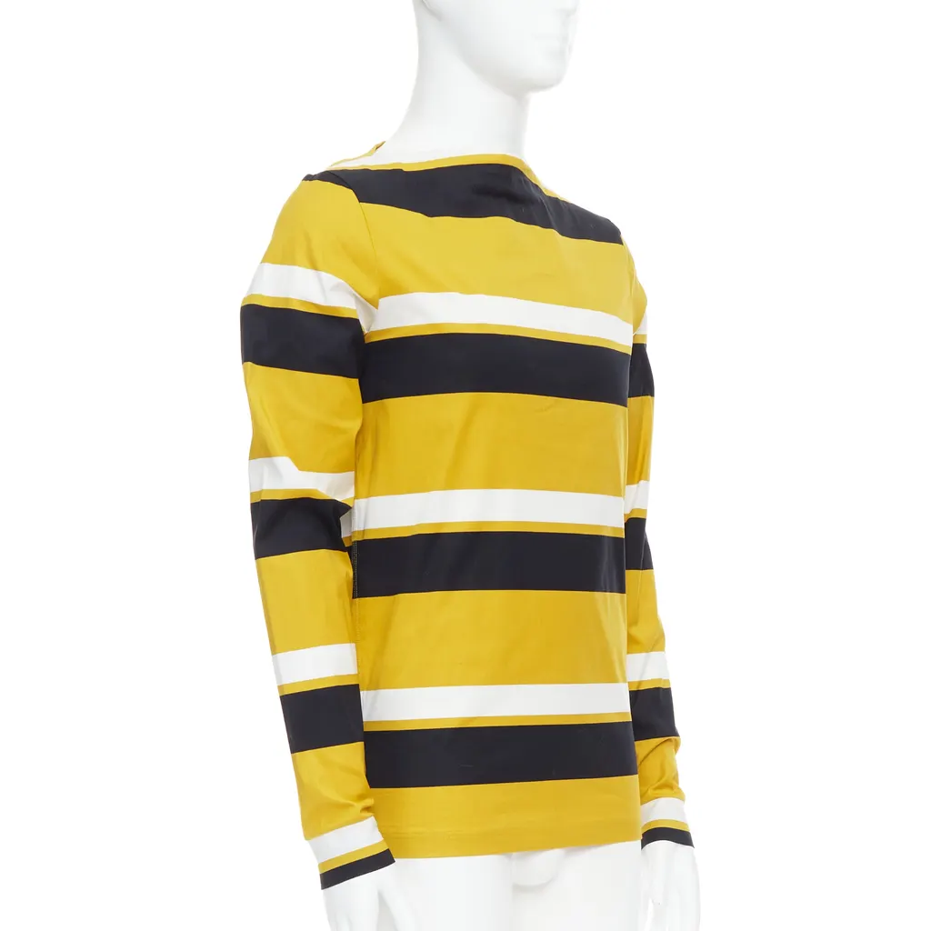 Prada Sailor Stripe Shirt Yellow Cotton Never worn, with tag - Inside View