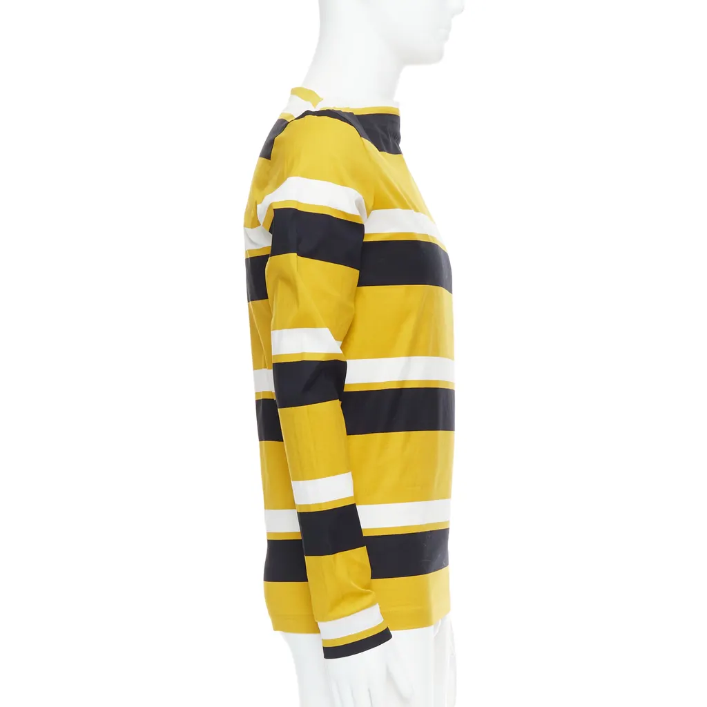 Prada Sailor Stripe Shirt Yellow Cotton Never worn, with tag - Model View