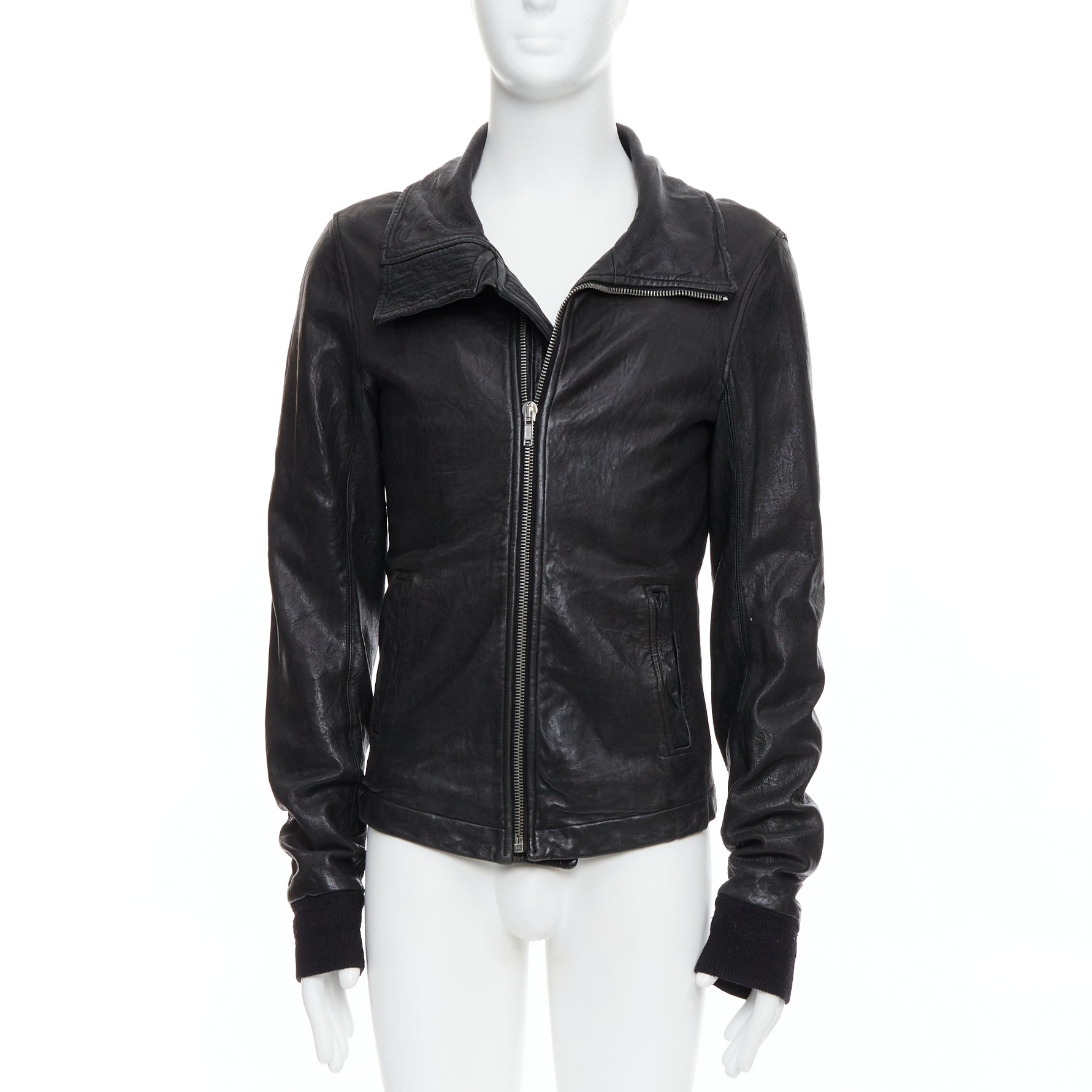 Rick Owens Black Zip Moto Jacket