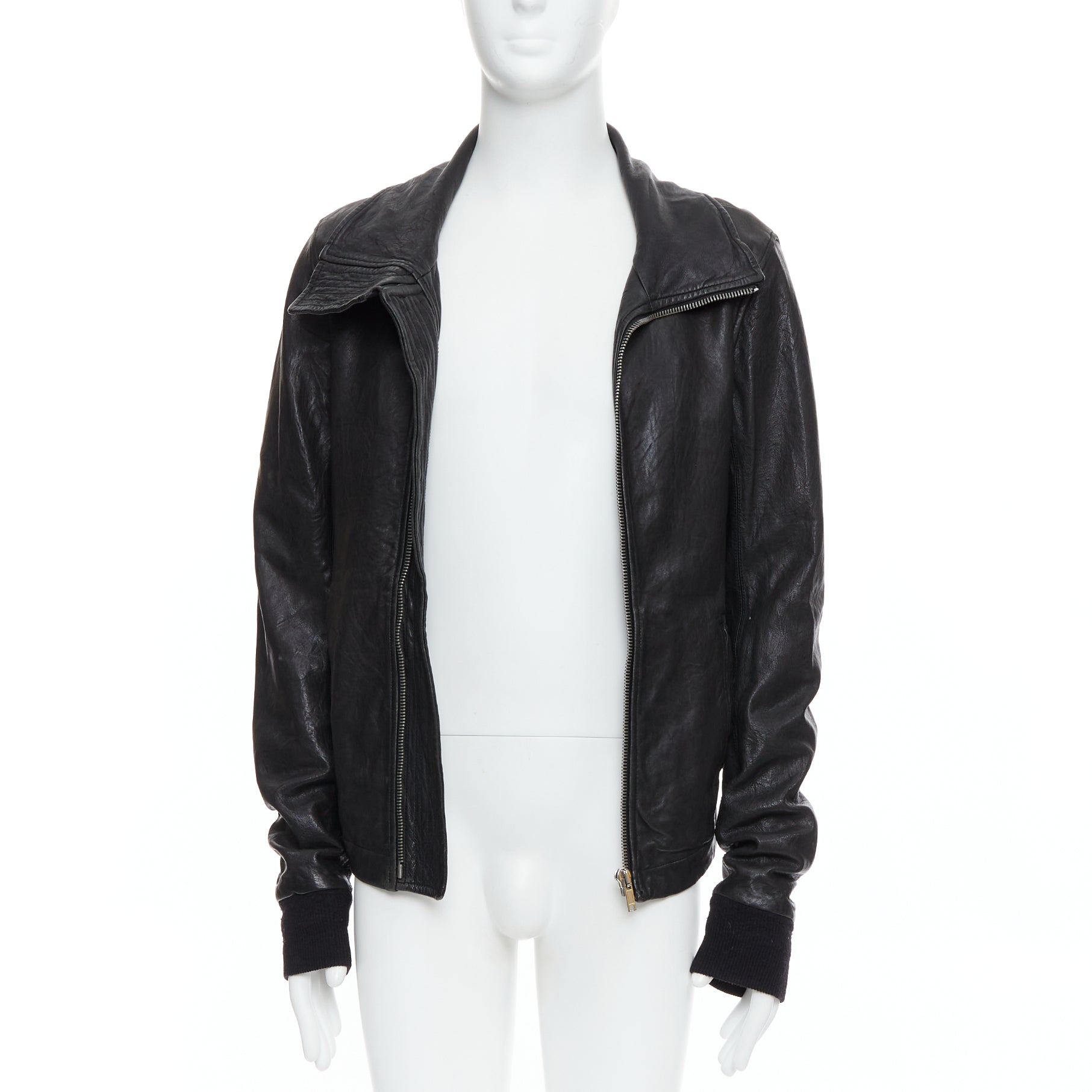 Rick Owens Black Zip Moto Jacket - Image 6