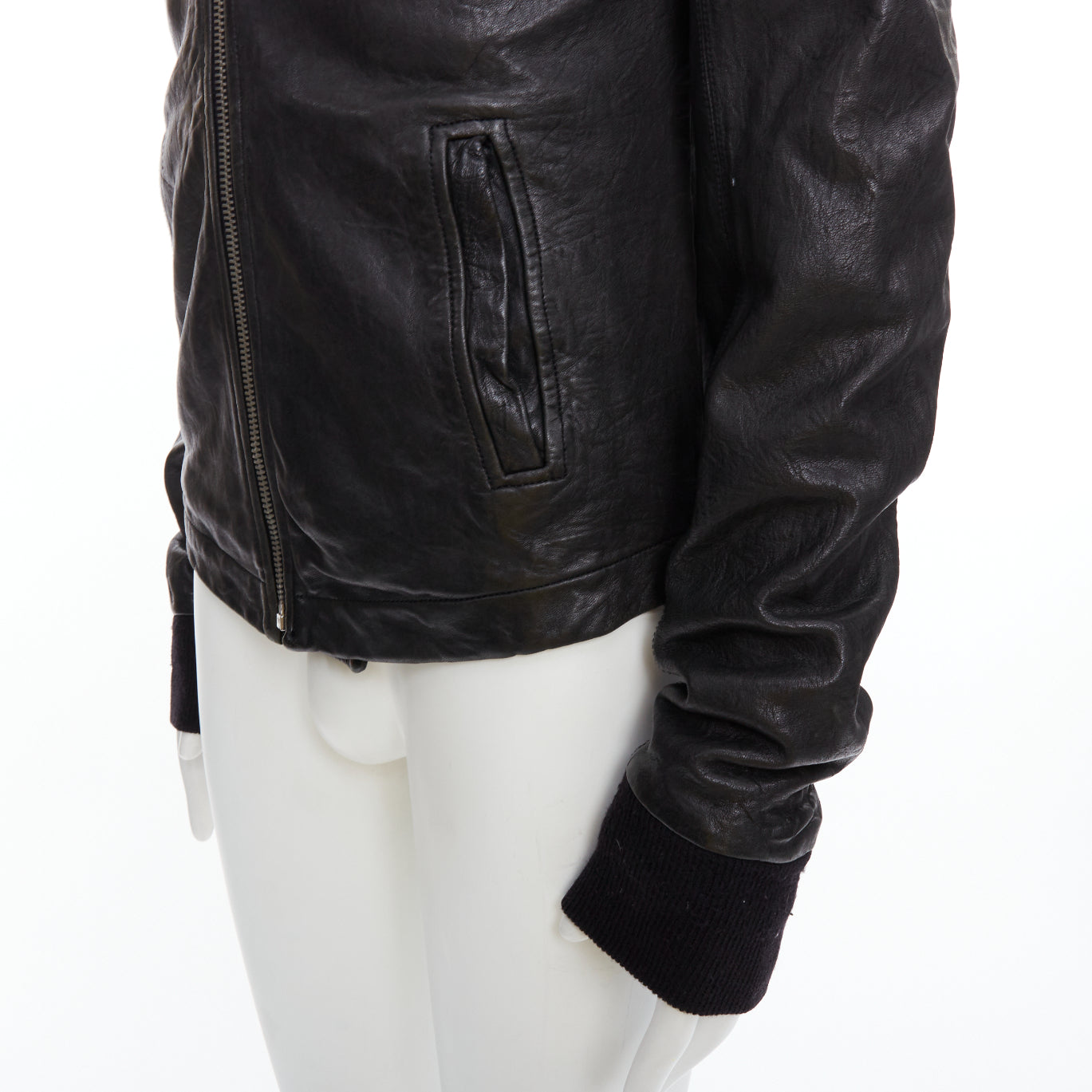 Rick Owens Black Zip Moto Jacket - Image 10