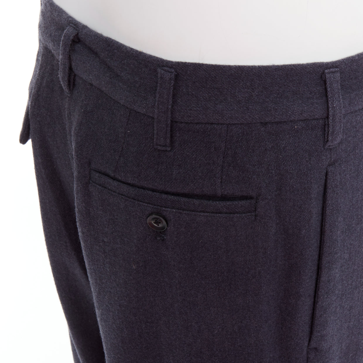 Yohji Yamamoto Pleated Tapered Pants - Back view