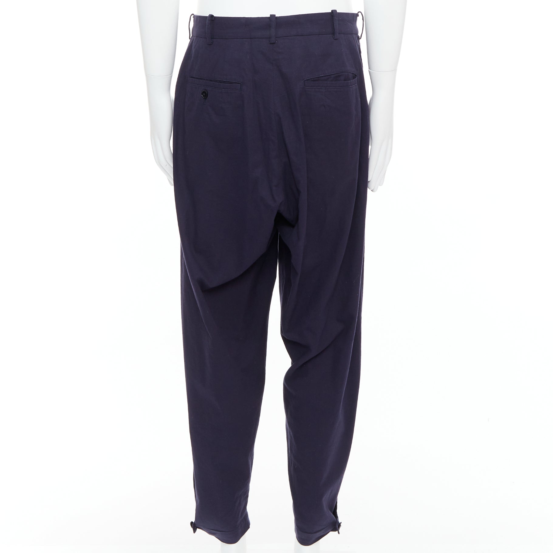 Yohji Yamamoto Cotton Pleated Pants - Side view
