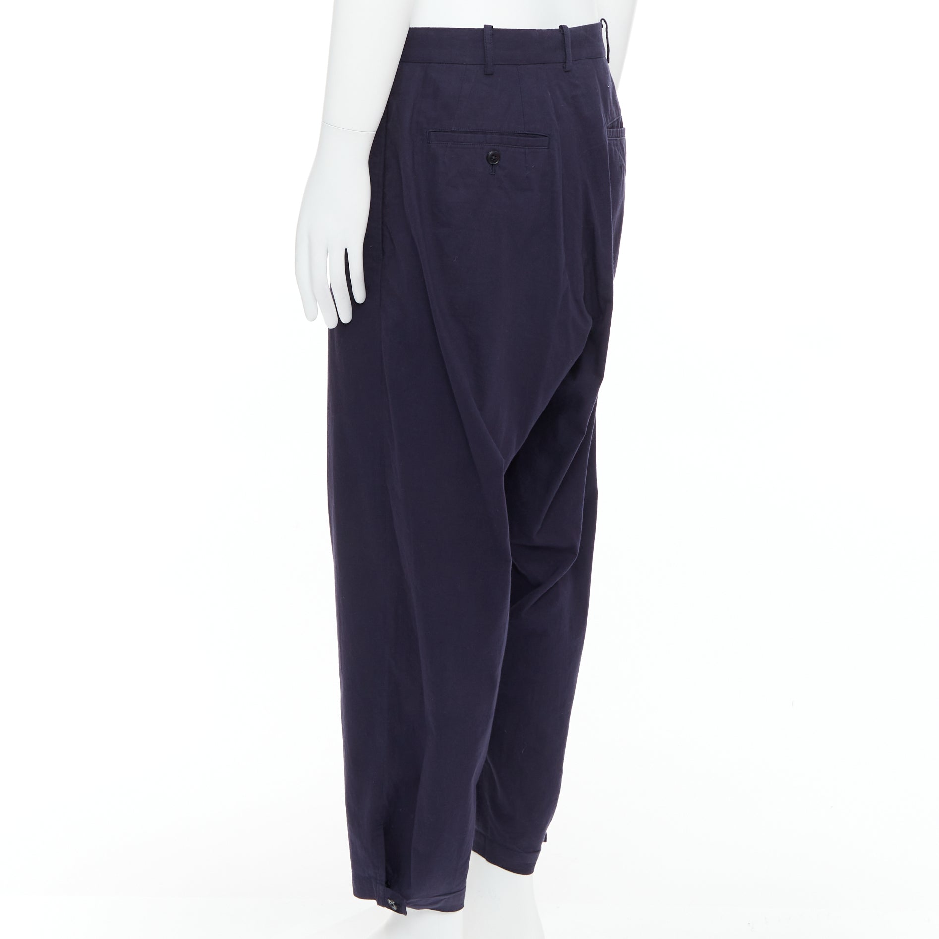 Yohji Yamamoto Cotton Pleated Pants - Detail 1
