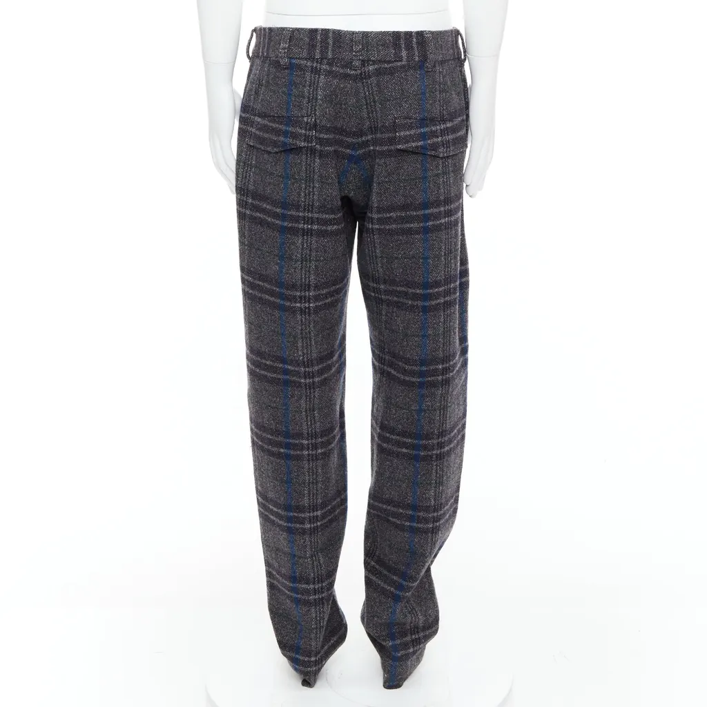 Yohji Yamamoto Checkered Wide Pants Grey Wool Never worn - Box View