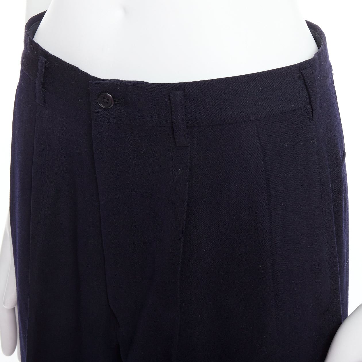 Yohji Yamamoto Pleated Wool Pants - Back view