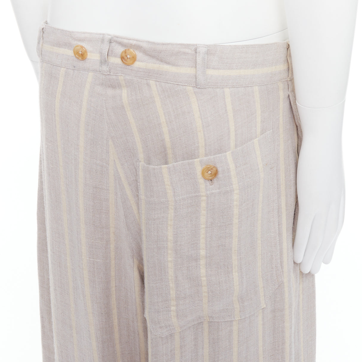 Yohji Yamamoto Striped Wide Pants - Back view