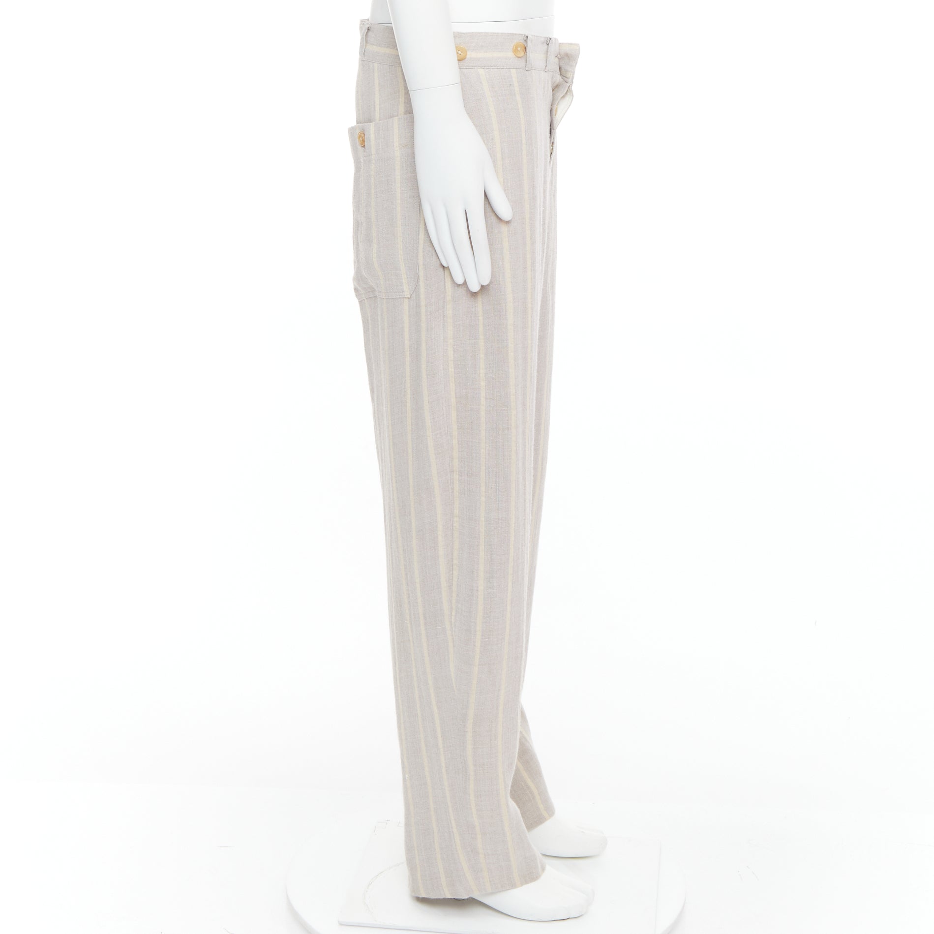 Yohji Yamamoto Striped Wide Pants - 4