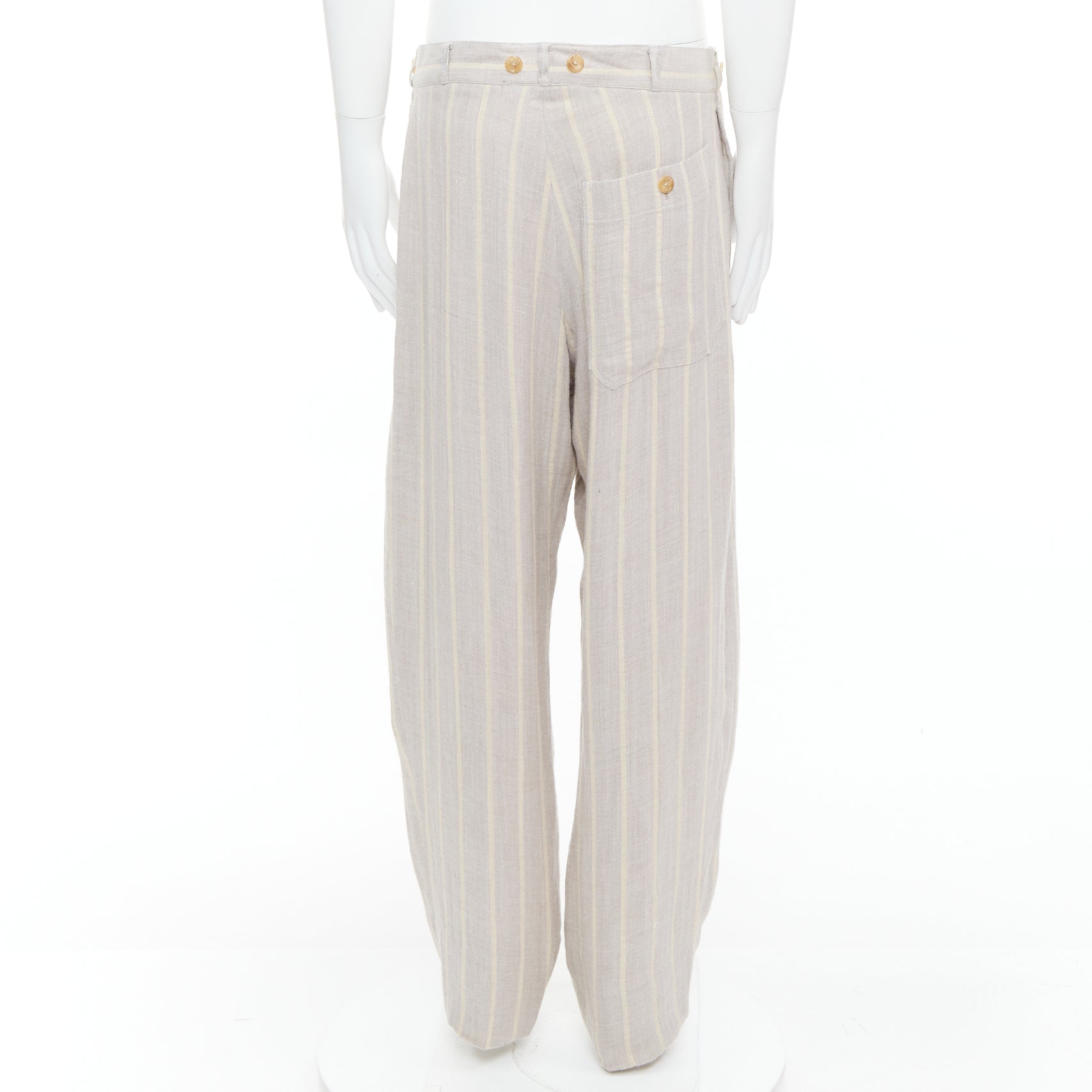Yohji Yamamoto Striped Wide Pants - Side view