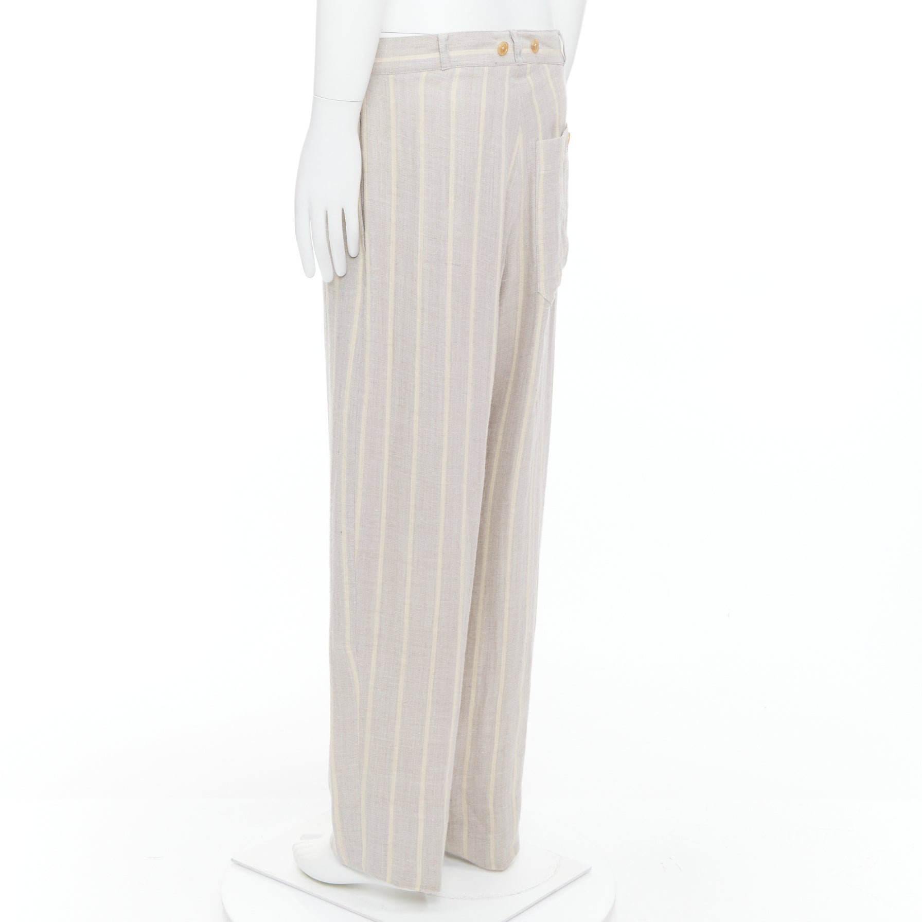 Yohji Yamamoto Striped Wide Pants - Detail 1