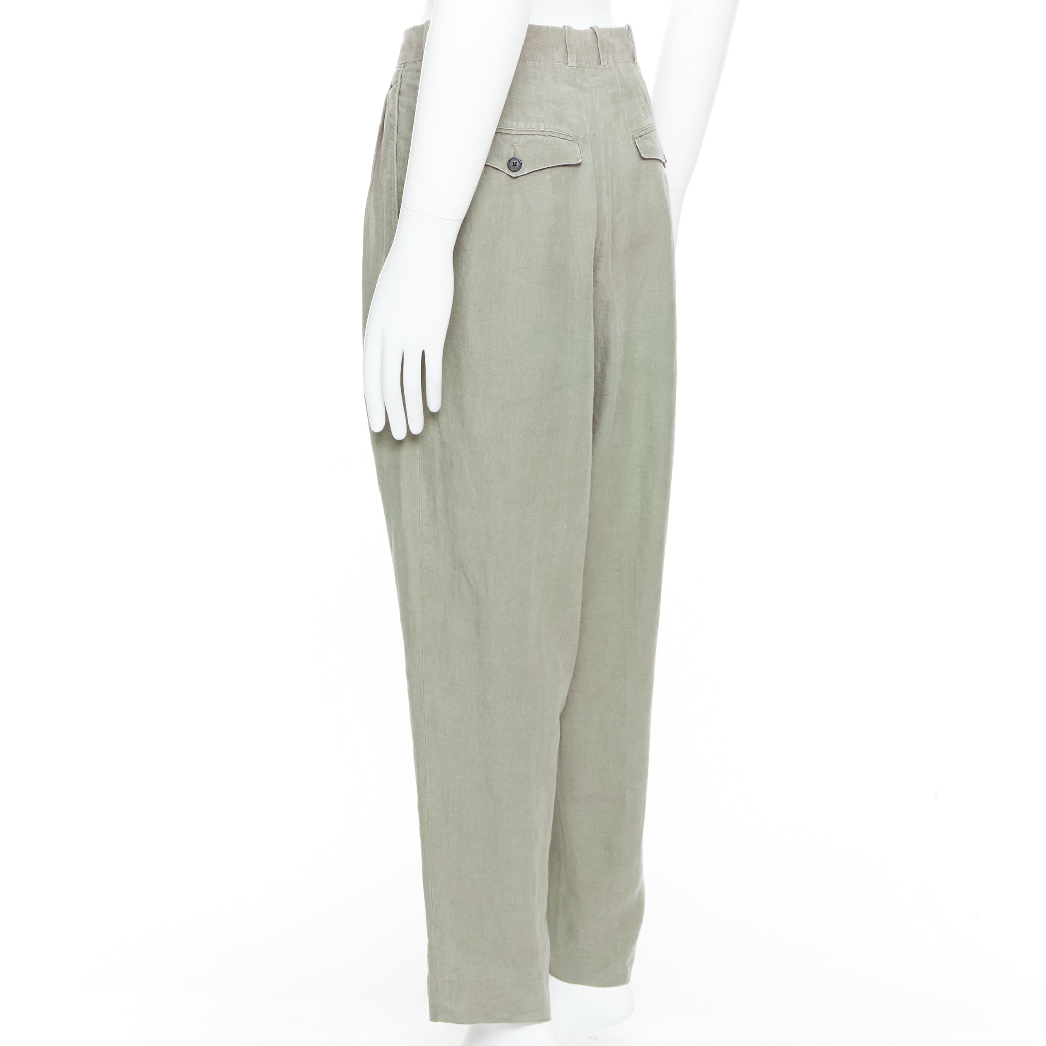 Yohji Yamamoto Linen Pleated Pants - Detail 1