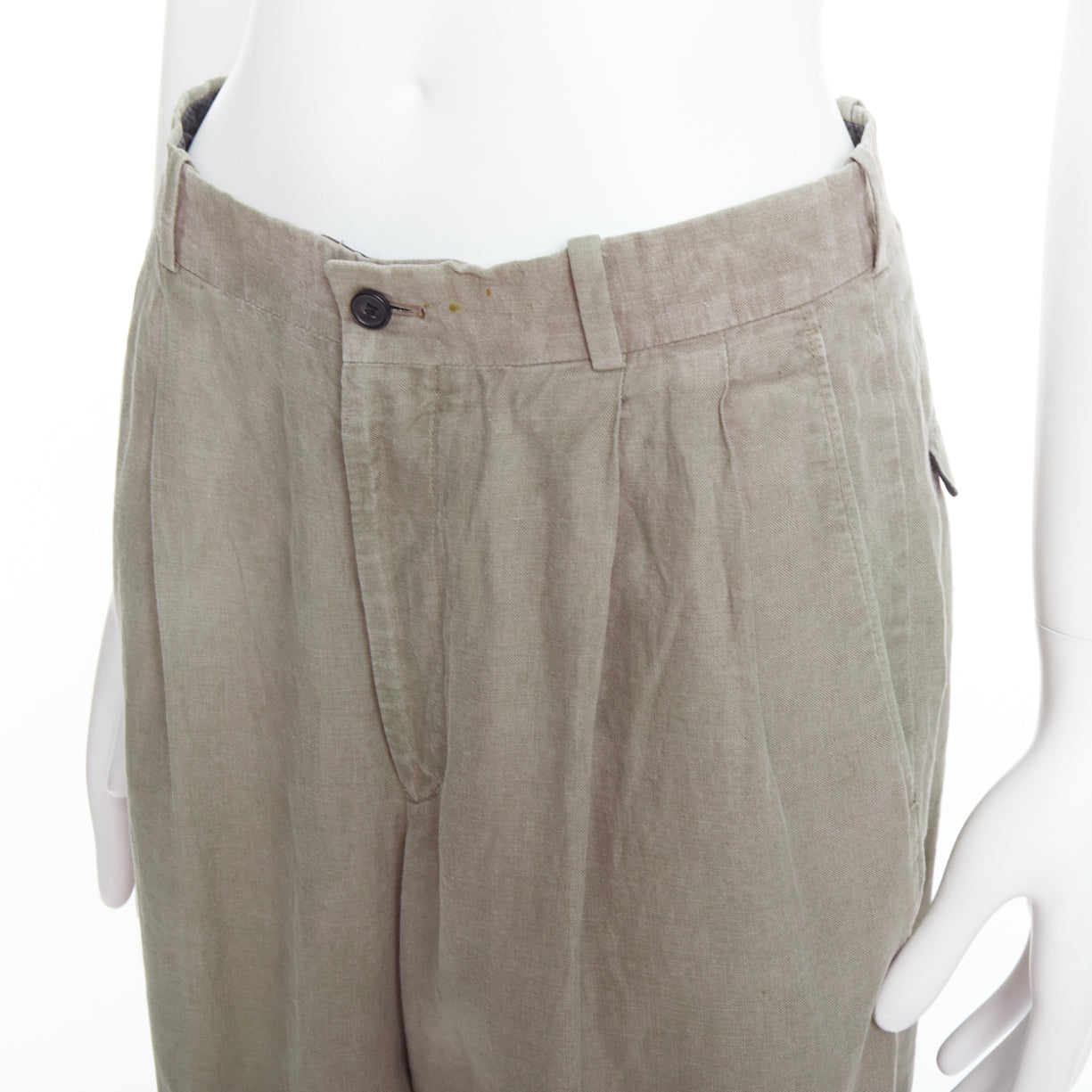 Yohji Yamamoto Linen Pleated Pants - Detail 2