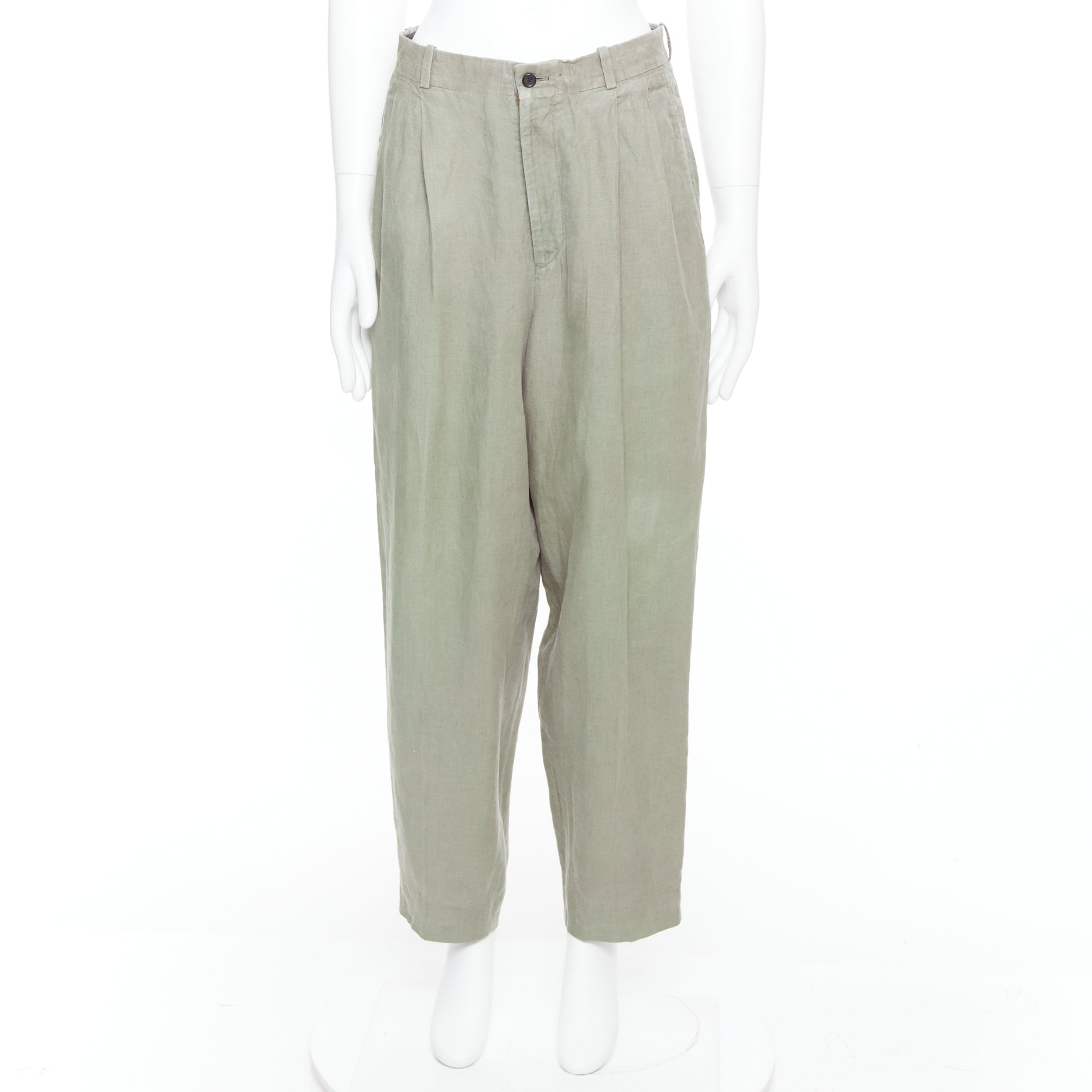 Yohji Yamamoto Linen Pleated Pants - Image 11