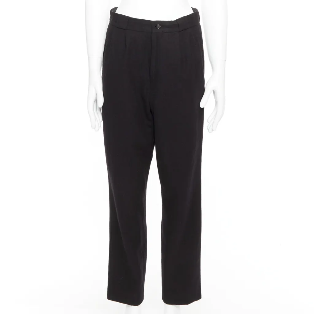 Yohji Yamamoto Pleated Wool Pants Black Wool Never worn - Front View