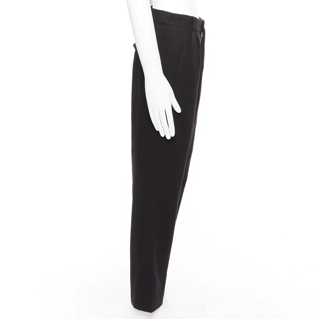 Yohji Yamamoto Pleated Wool Pants Black Wool Never worn - Model View