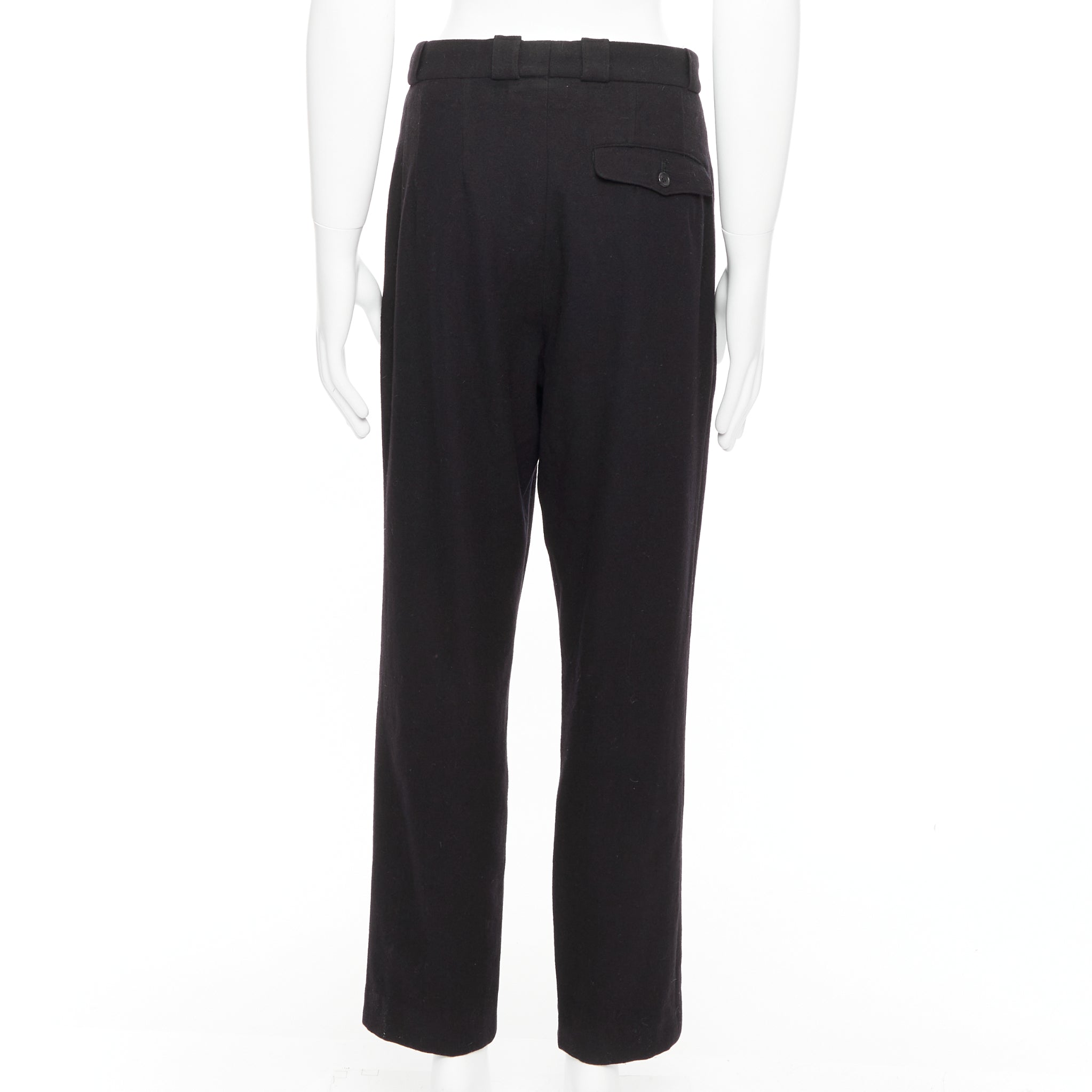 Yohji Yamamoto Pleated Wool Pants - Side view