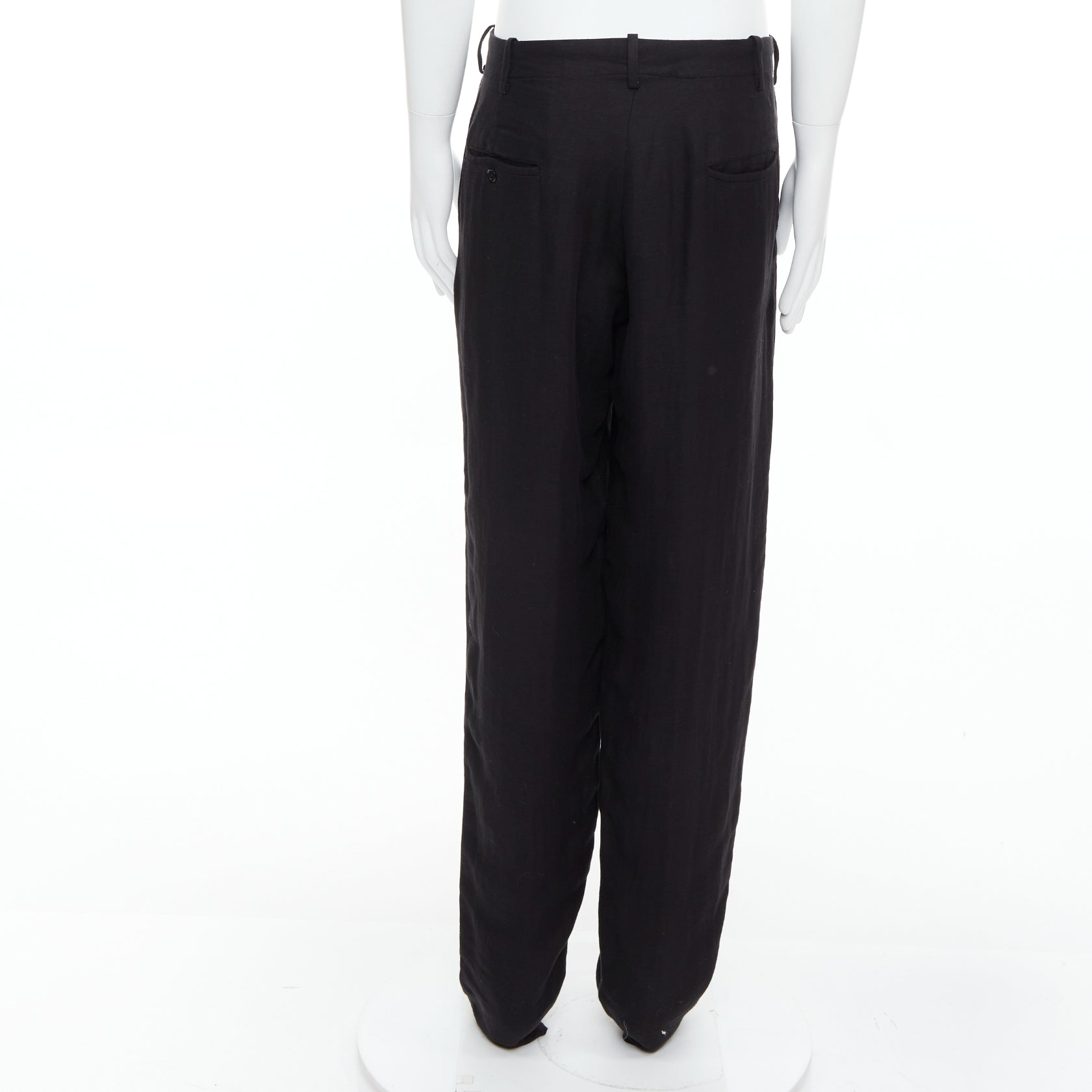 Yohji Yamamoto Tapered Wide Pants - Side view