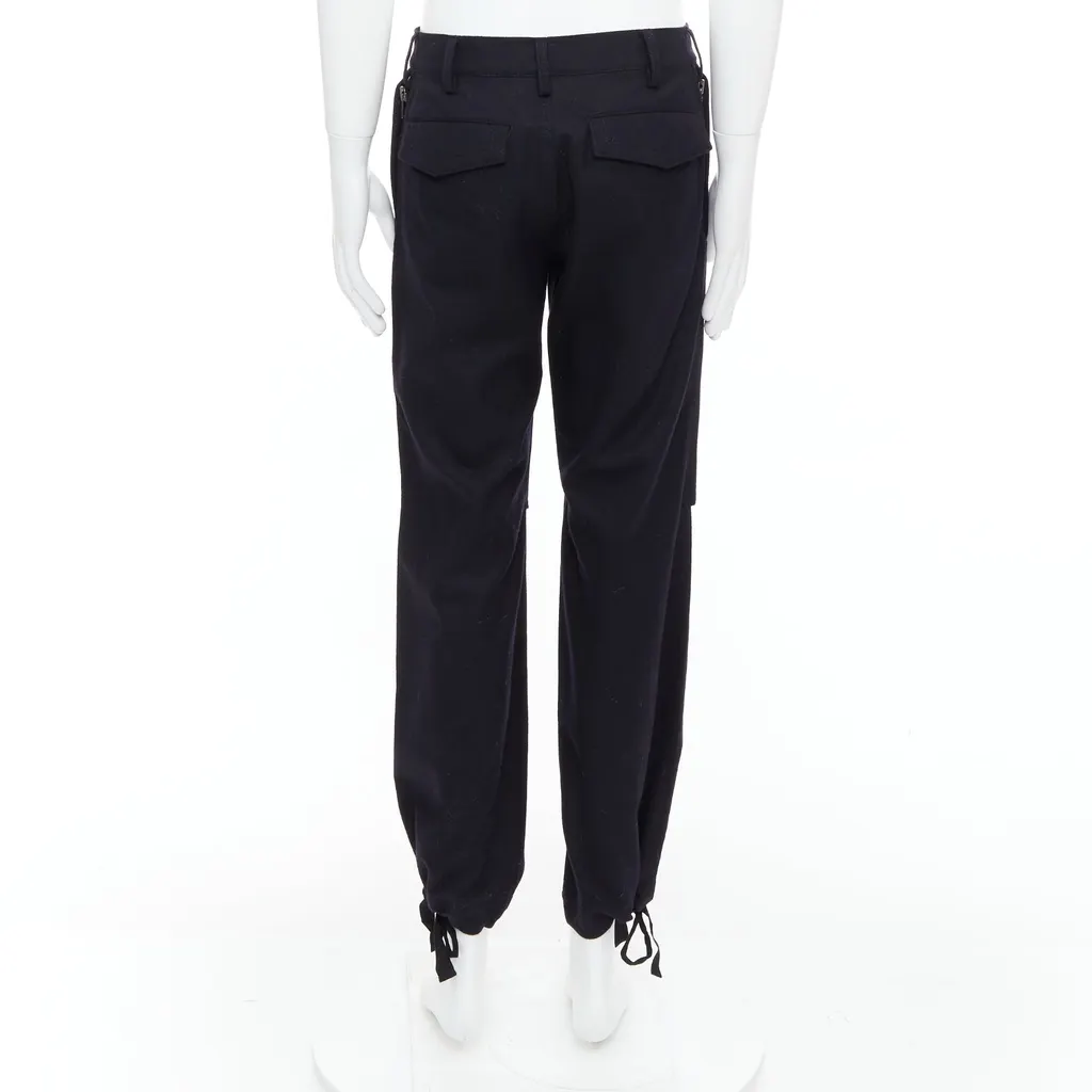 Yohji Yamamoto Drawstring Wide Pants Black Wool Very good - Box View