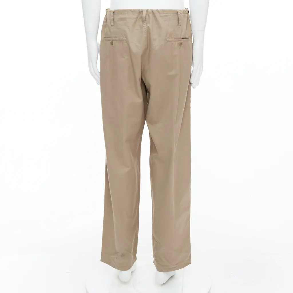 Yohji Yamamoto Ethnic Trim Pants Beige Cotton Fair - Box View