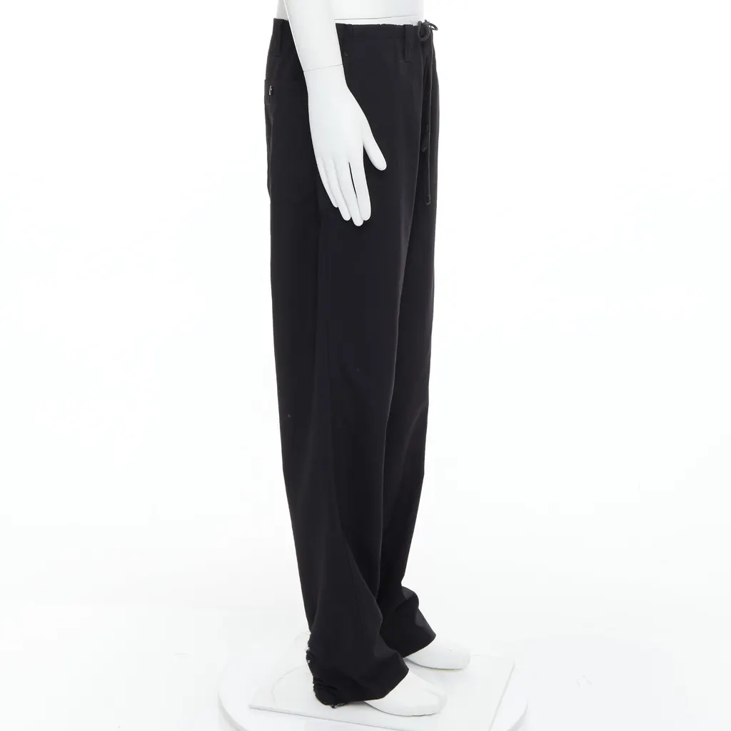 Yohji Yamamoto Distressed Wide Pants Black Polyester Fair - Model View