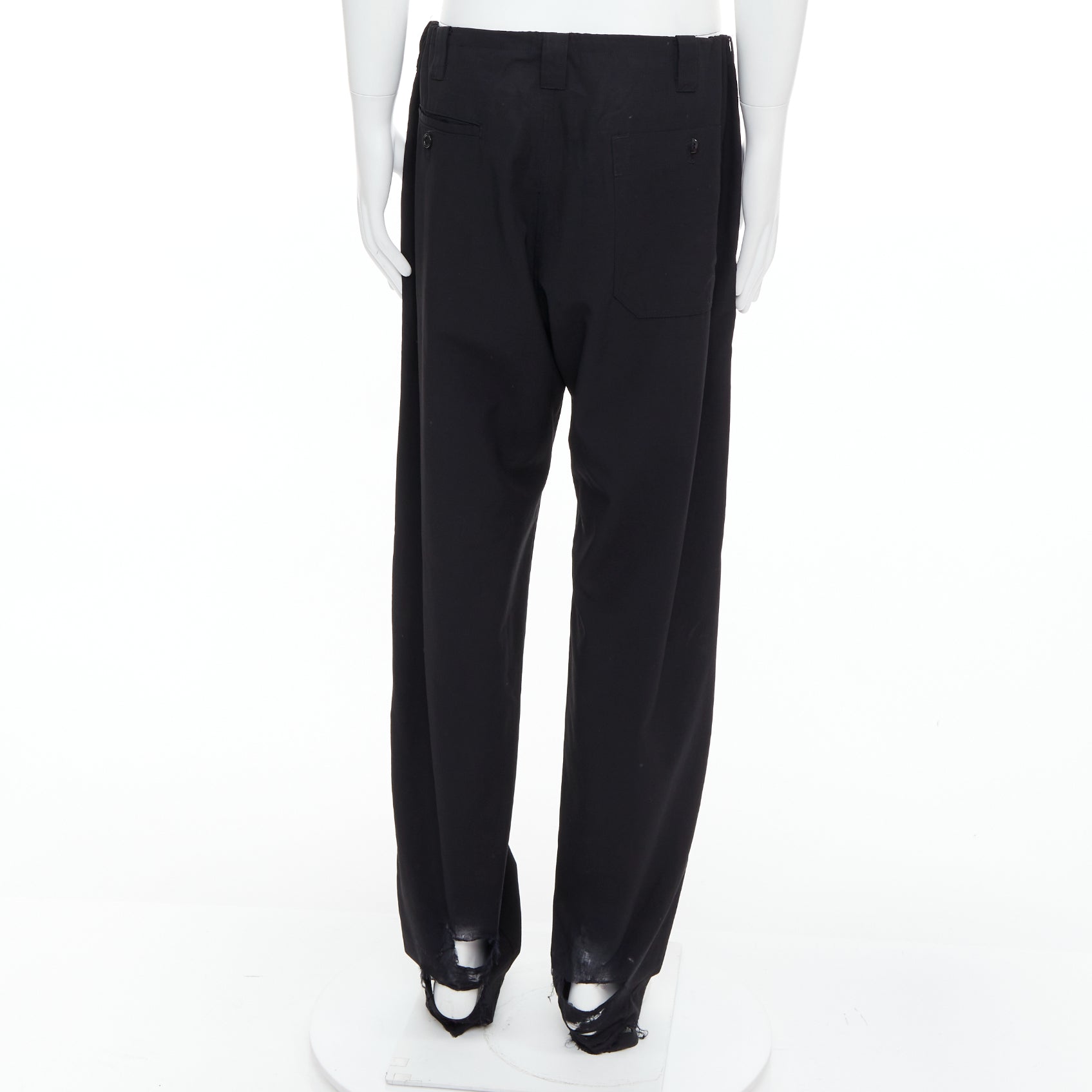 Yohji Yamamoto Distressed Wide Pants - Side view