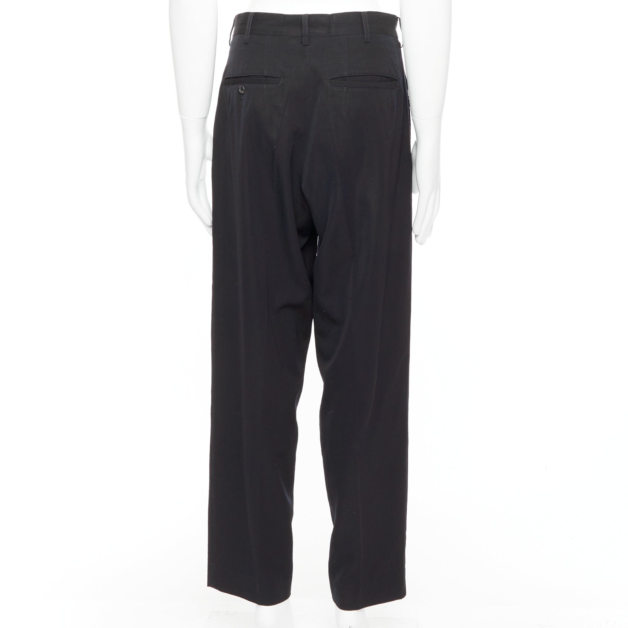 Yohji Yamamoto Pleated Wool Pants - Side view